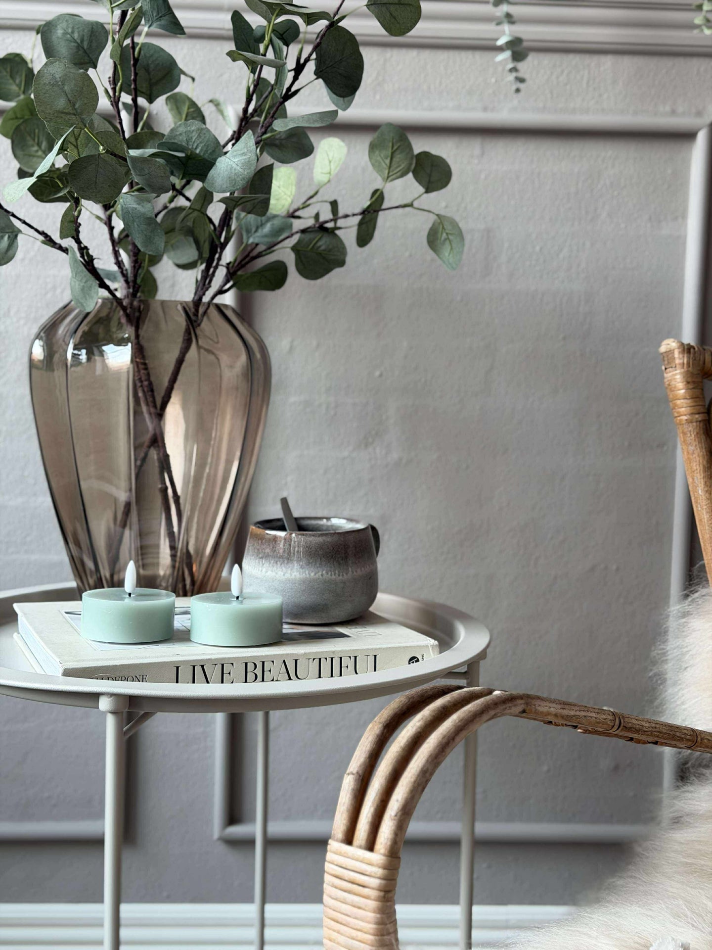 LED JUMBO Telys 2 stk - Mint voks