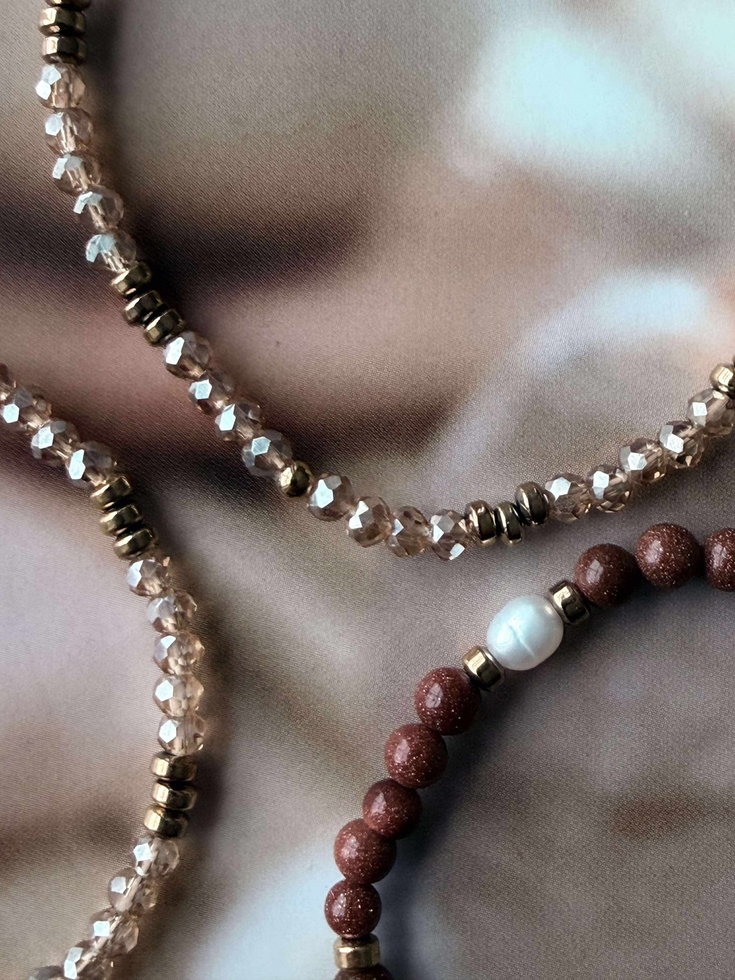 Armbånd Leah Natur/Cognac – Sett med 3 stk