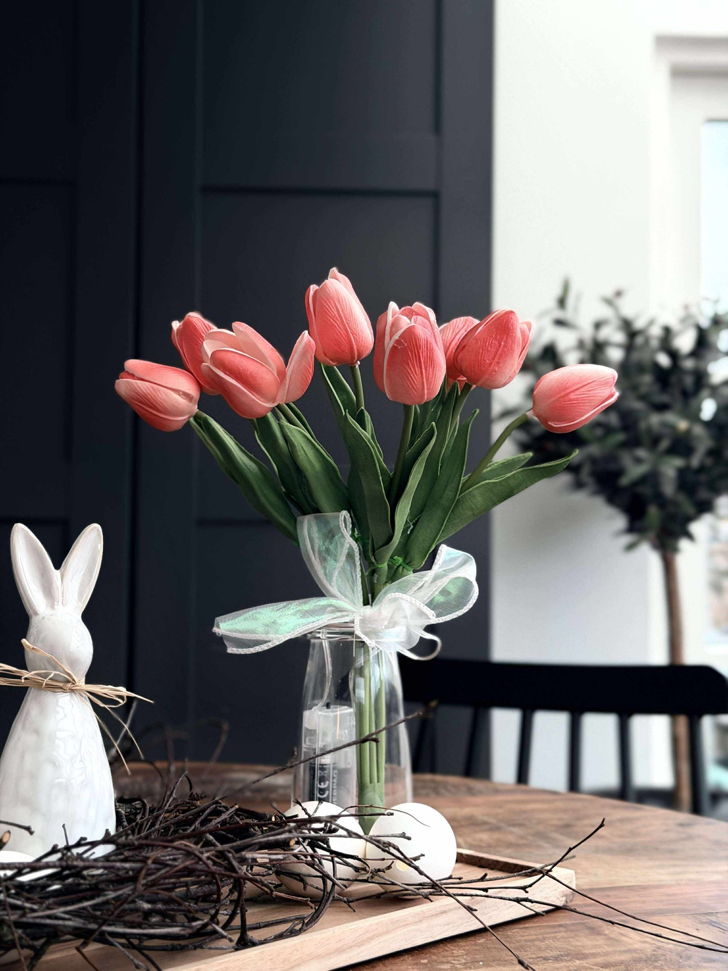 Tulipaner med lys - Rød