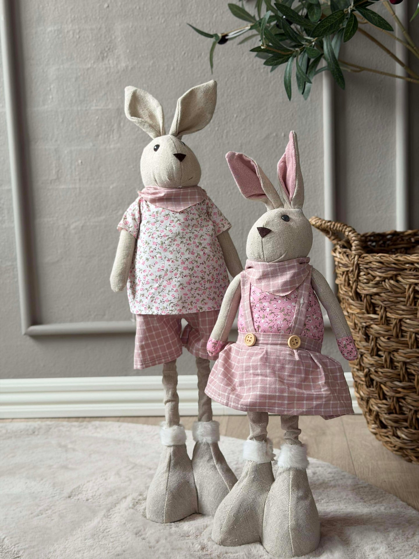 Tøykanin med teleskopbein 58 cm - MIX