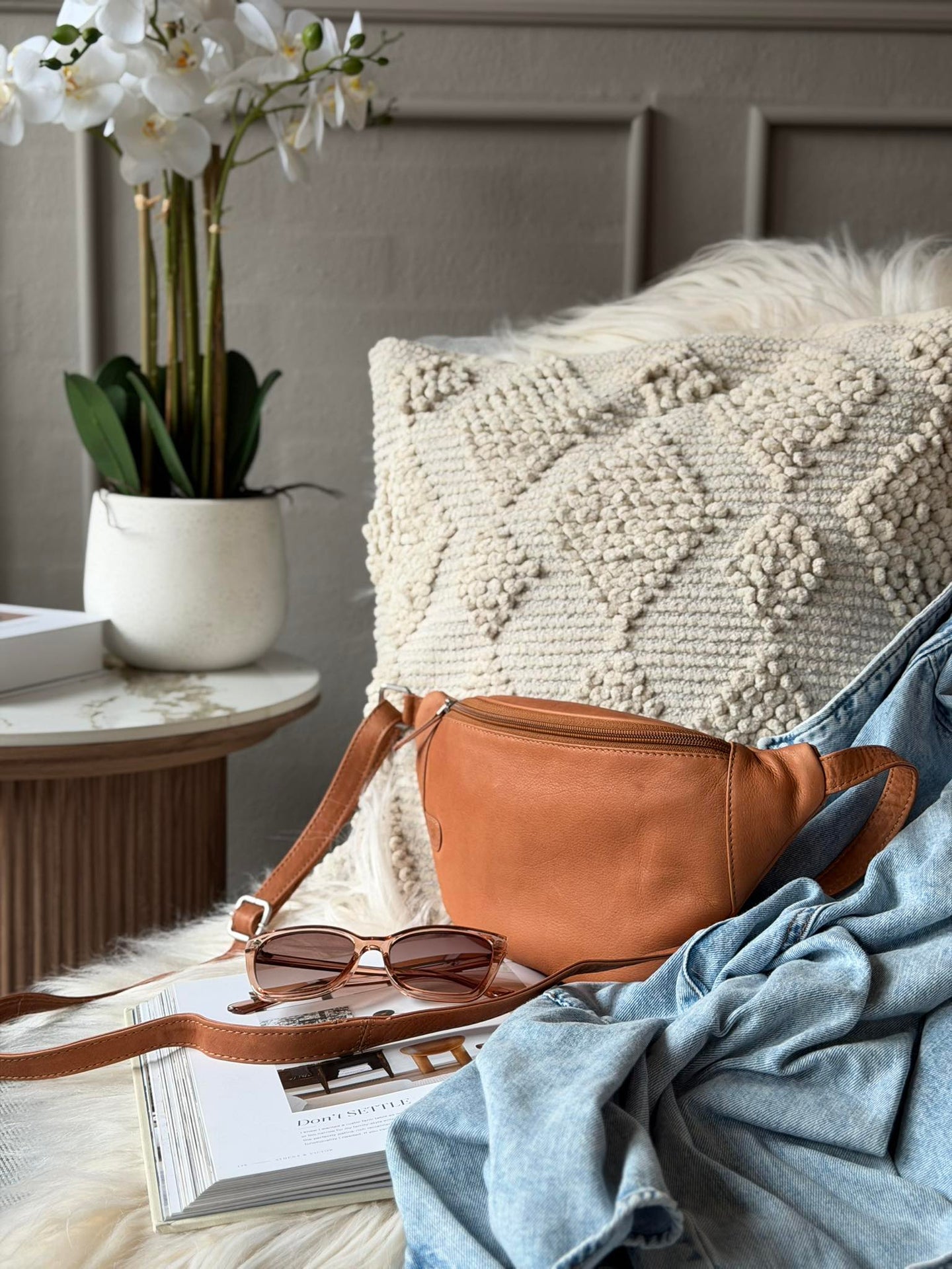 Bumbag Misse - Cognac / Sølv