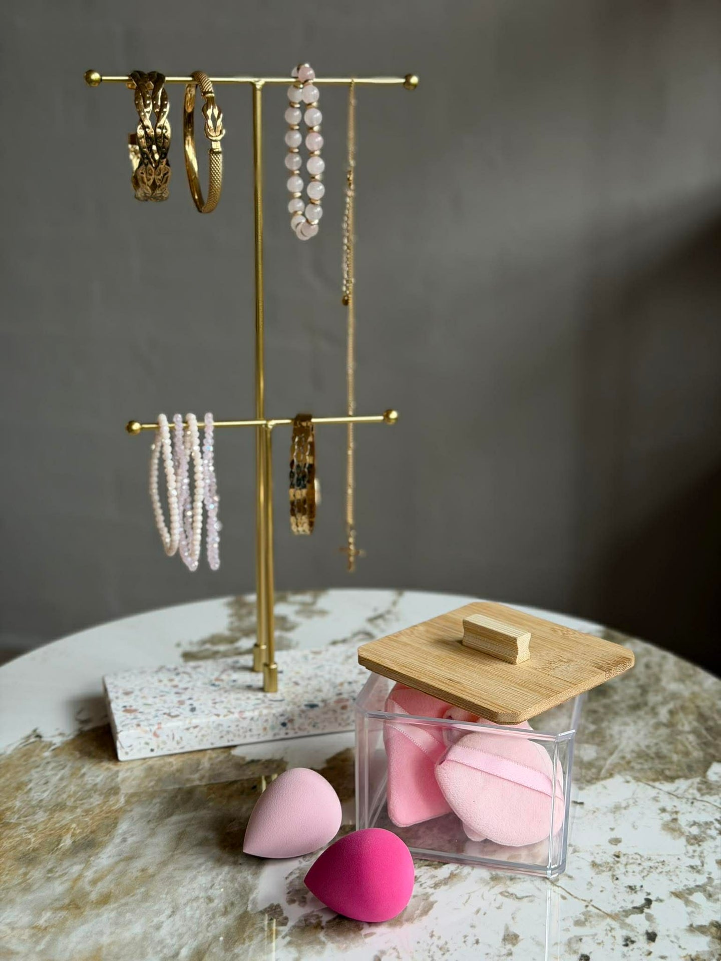 Makeup-organiser med svamper - Firkantet