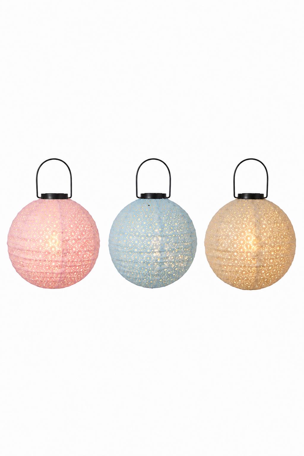 Lampe med solceller - Lyseblå
