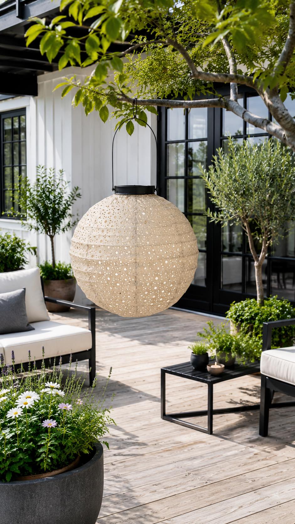 Lampe med solceller - Beige