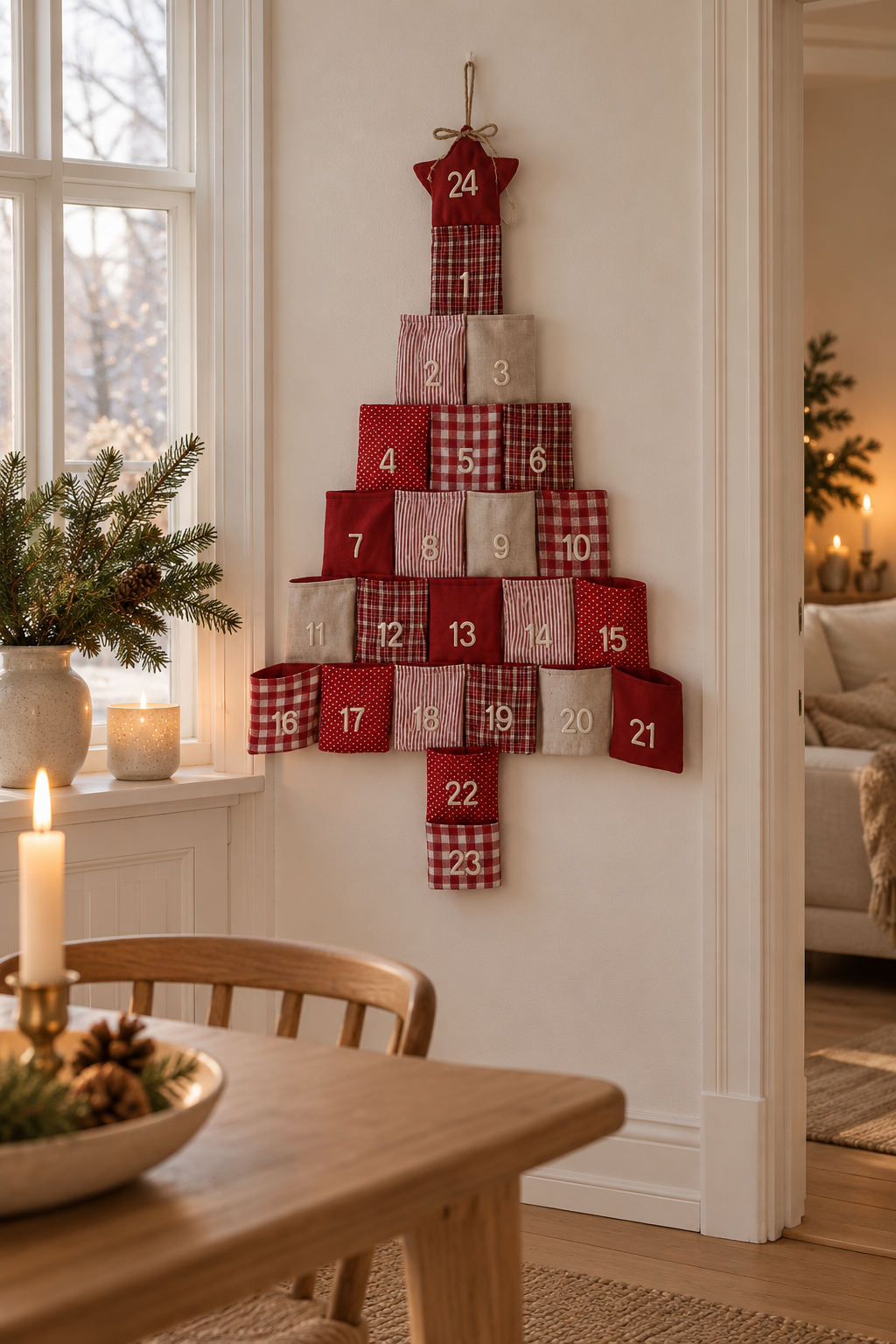 Julekalender – Rød stoffkalender
