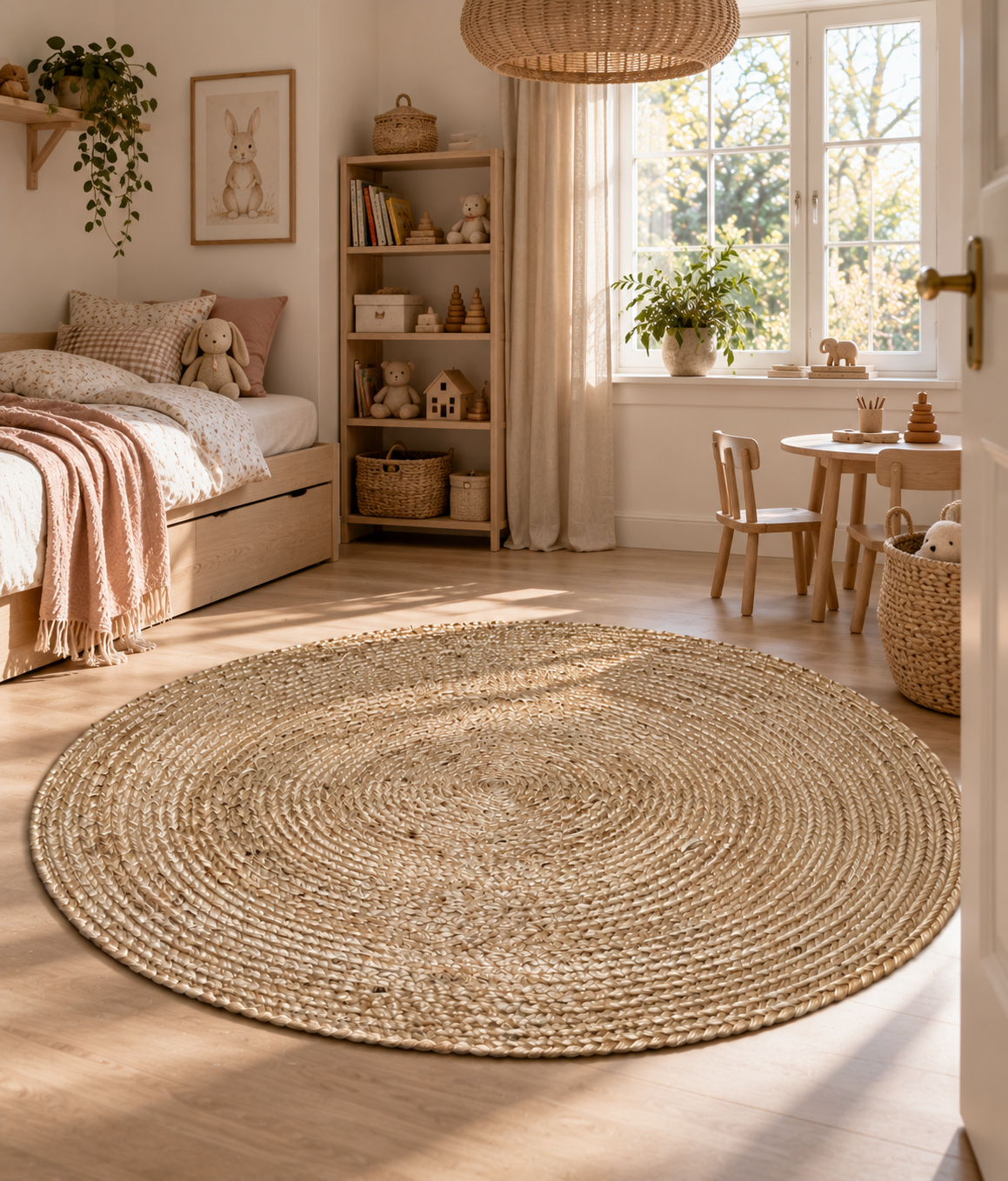 Jute gulvteppe – Ø200cm
