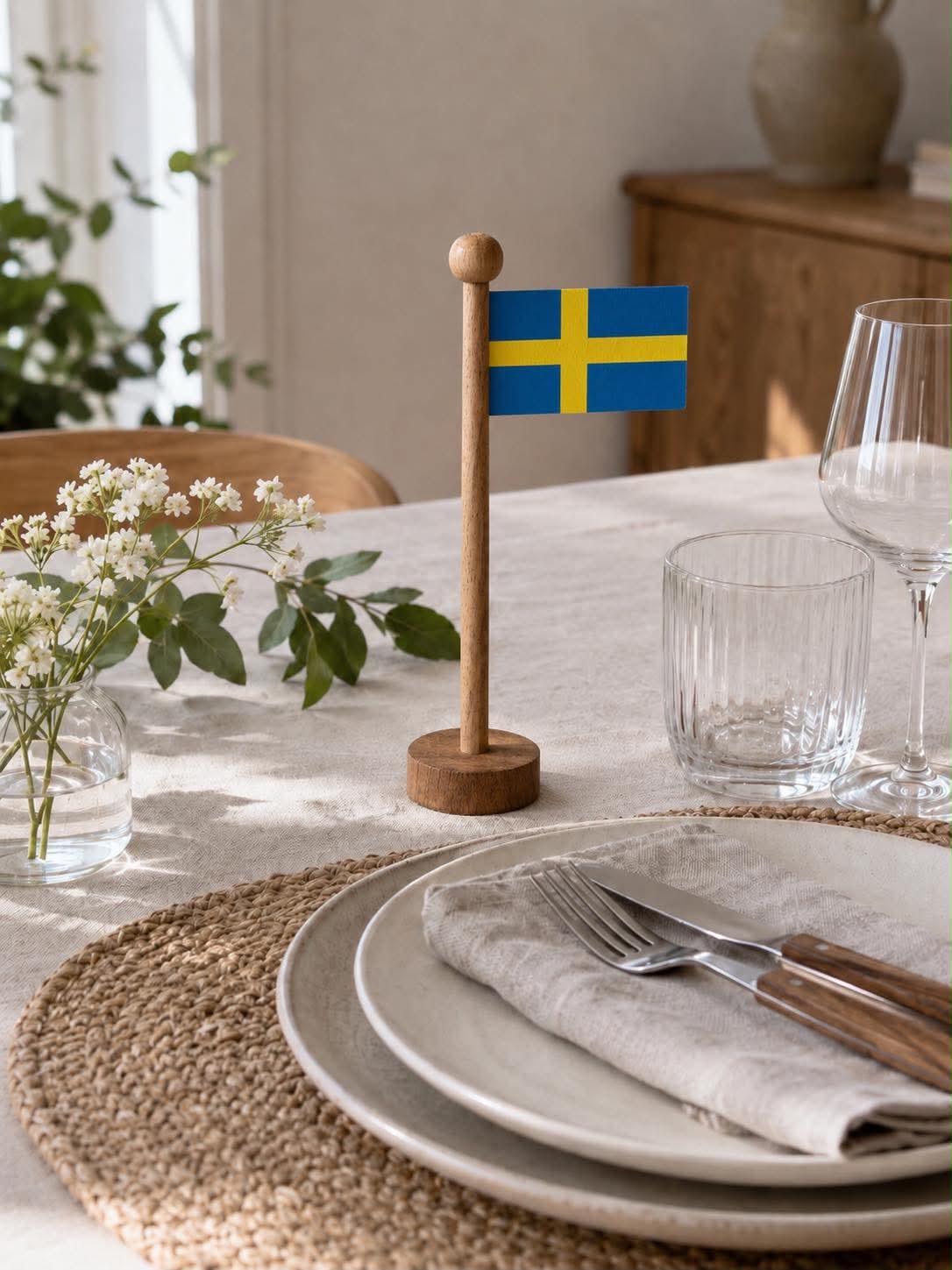Svensk Flagg wood - Flere størrelser