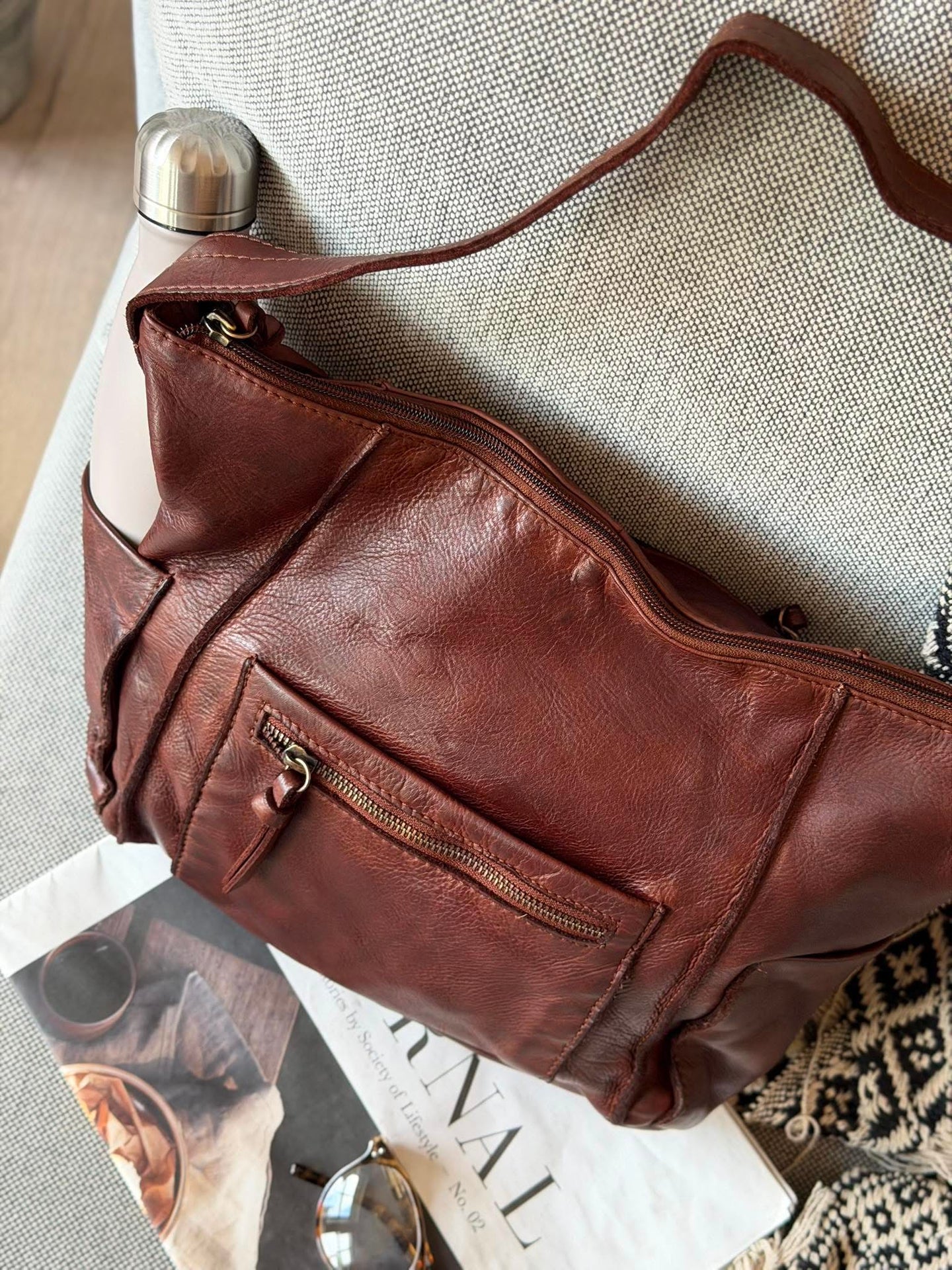 Crossbody Raw Boheme XL – Brun