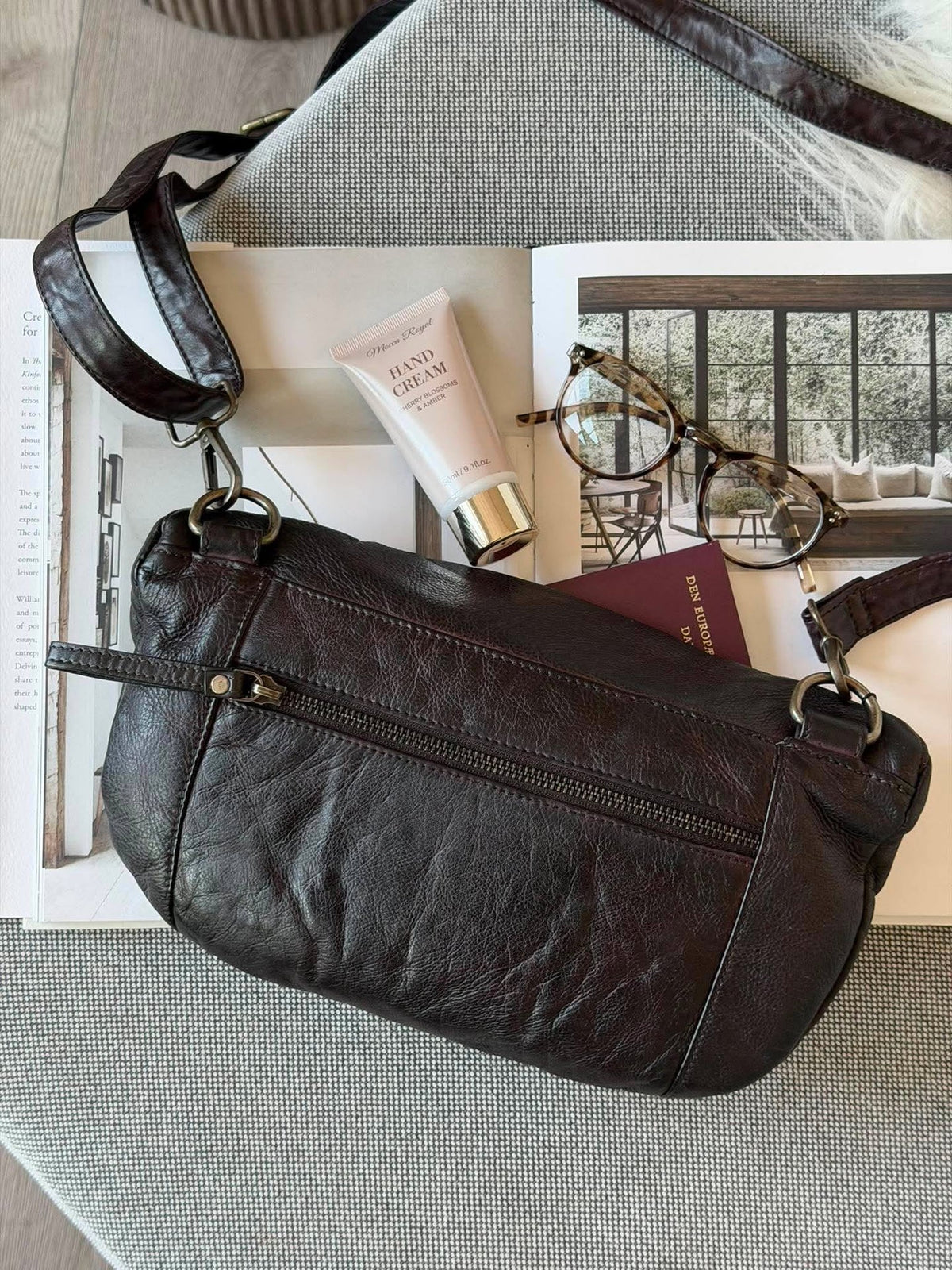 Bumbag Washed cow - Mørk brun