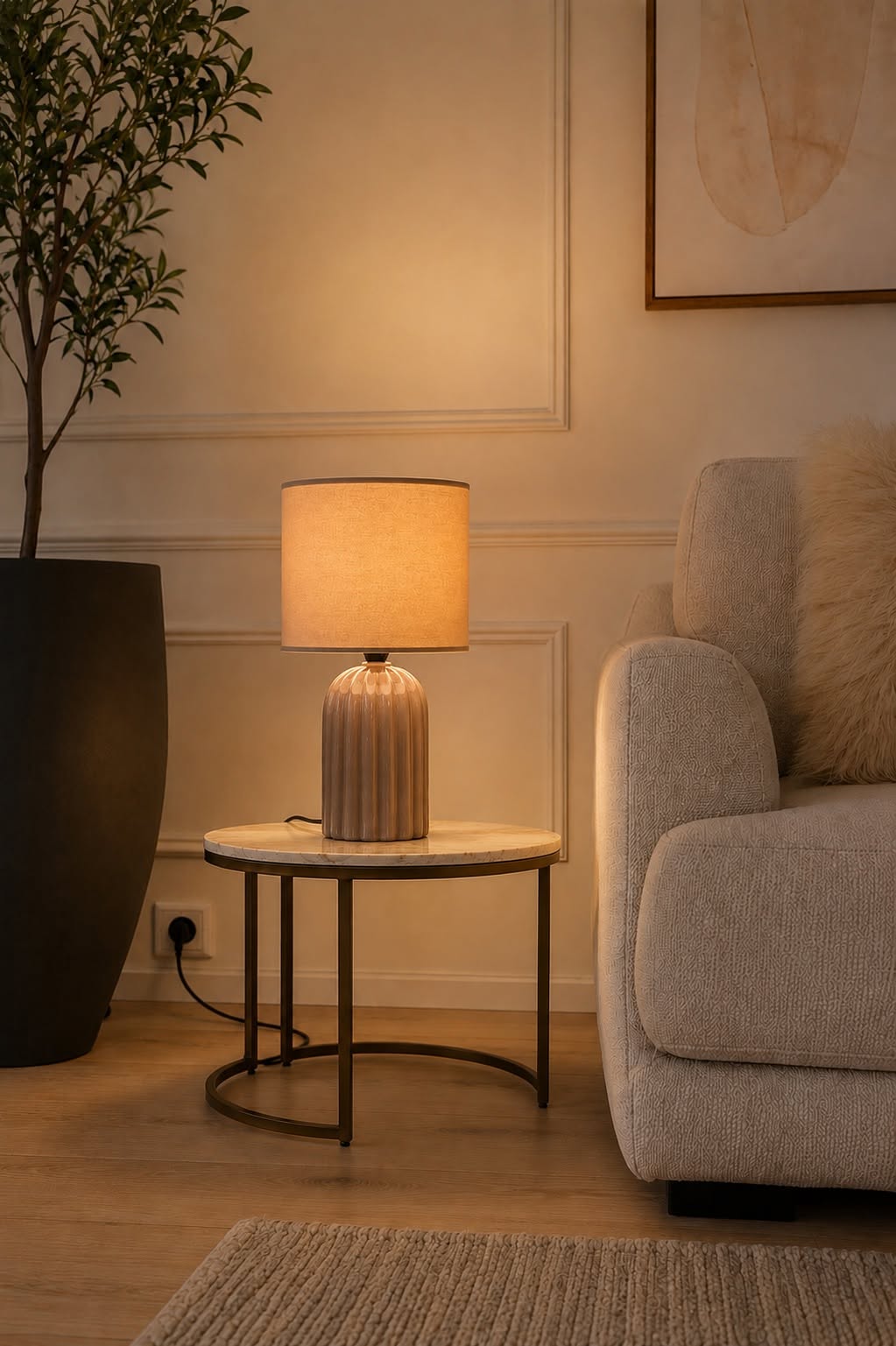 Bordlampe Taupe