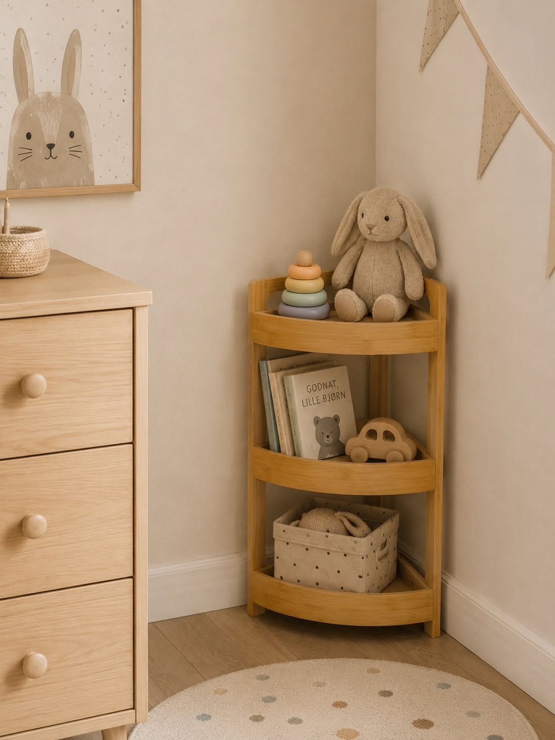 Hjørnehylle i bambus