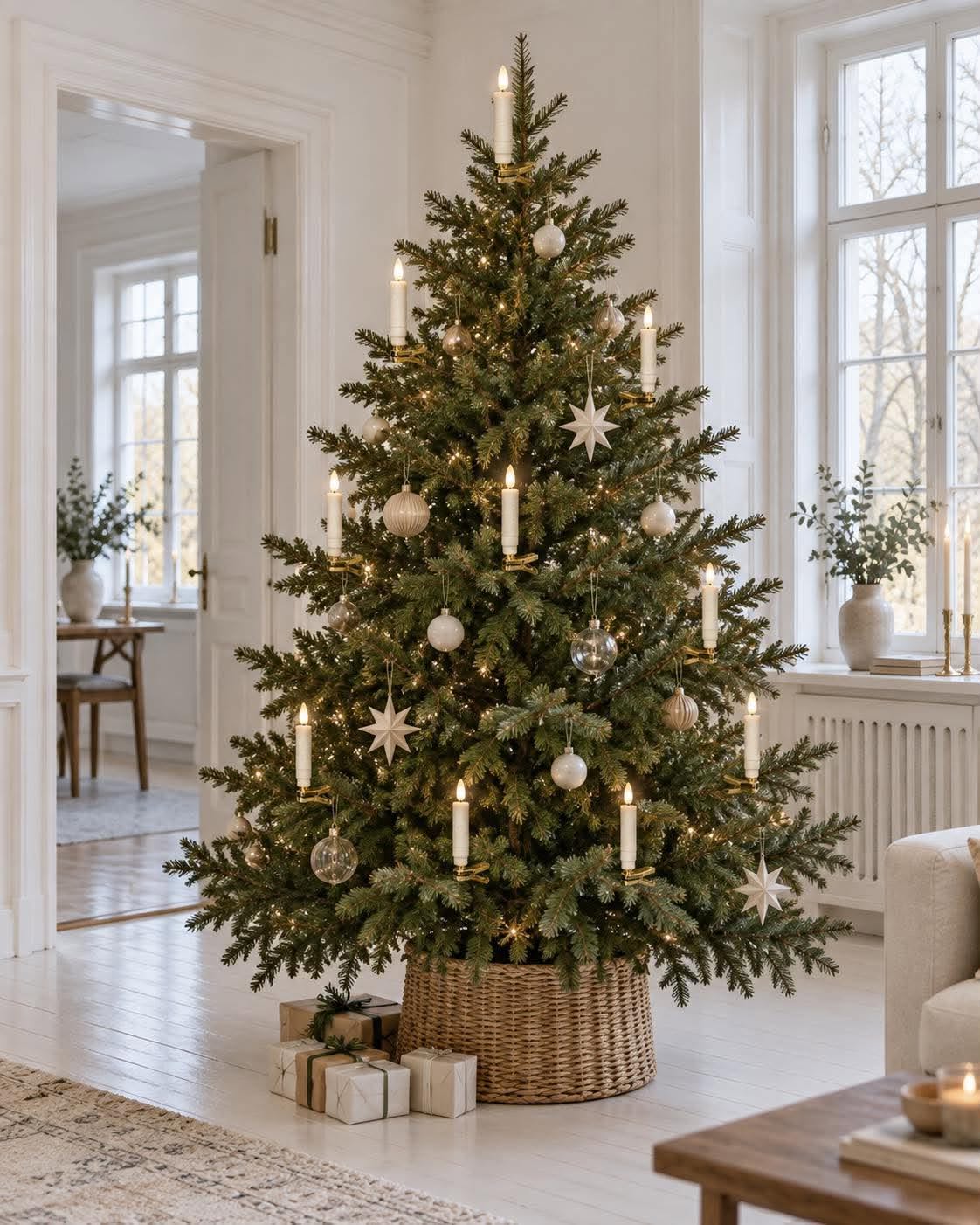 LED Juletrærlys 10 stk m. Messingholder og fjernkontroll