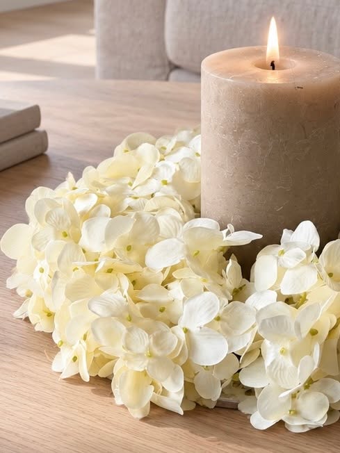 Krans Hortensia Hvit