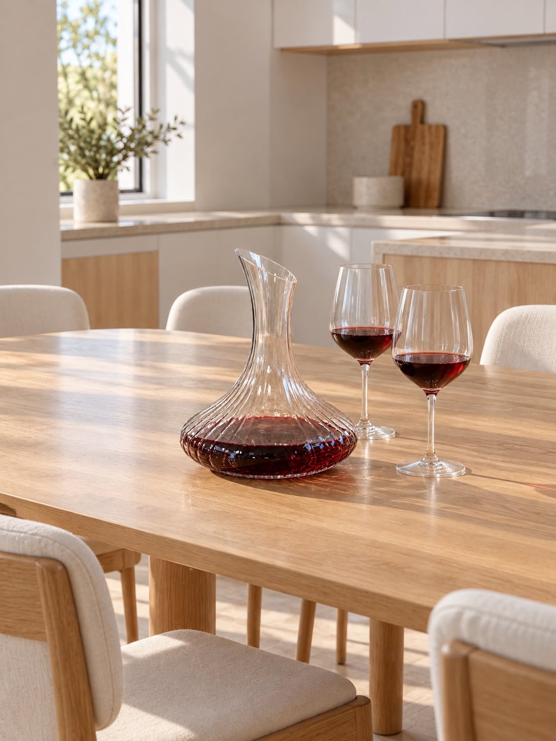 Vinkaraffel i borosilikatglass