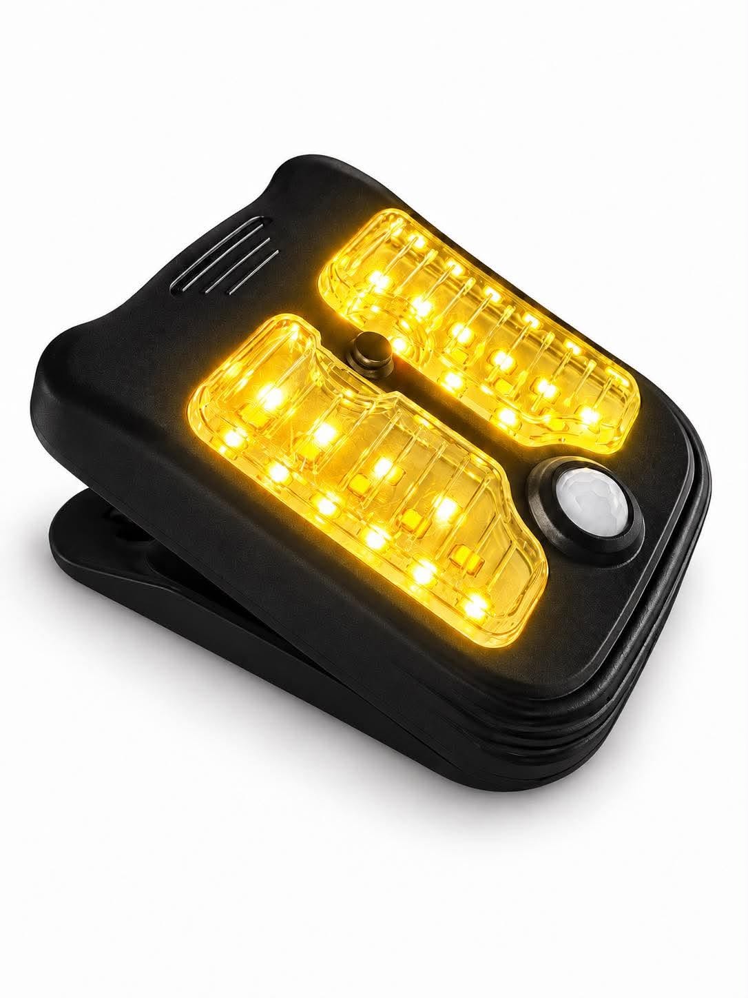 Clip-on lampe med solcelle og sensor