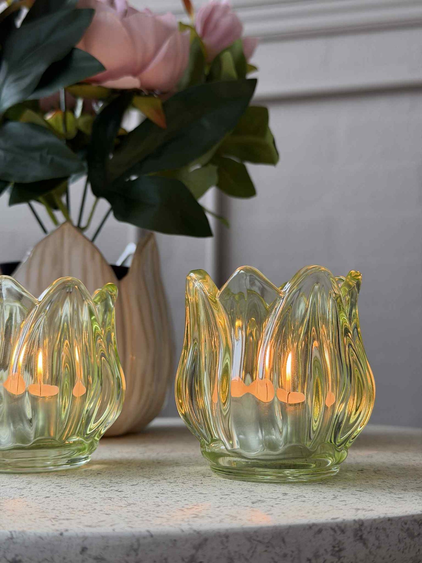 Lysestaker Tulipan 3stk. - Grønn