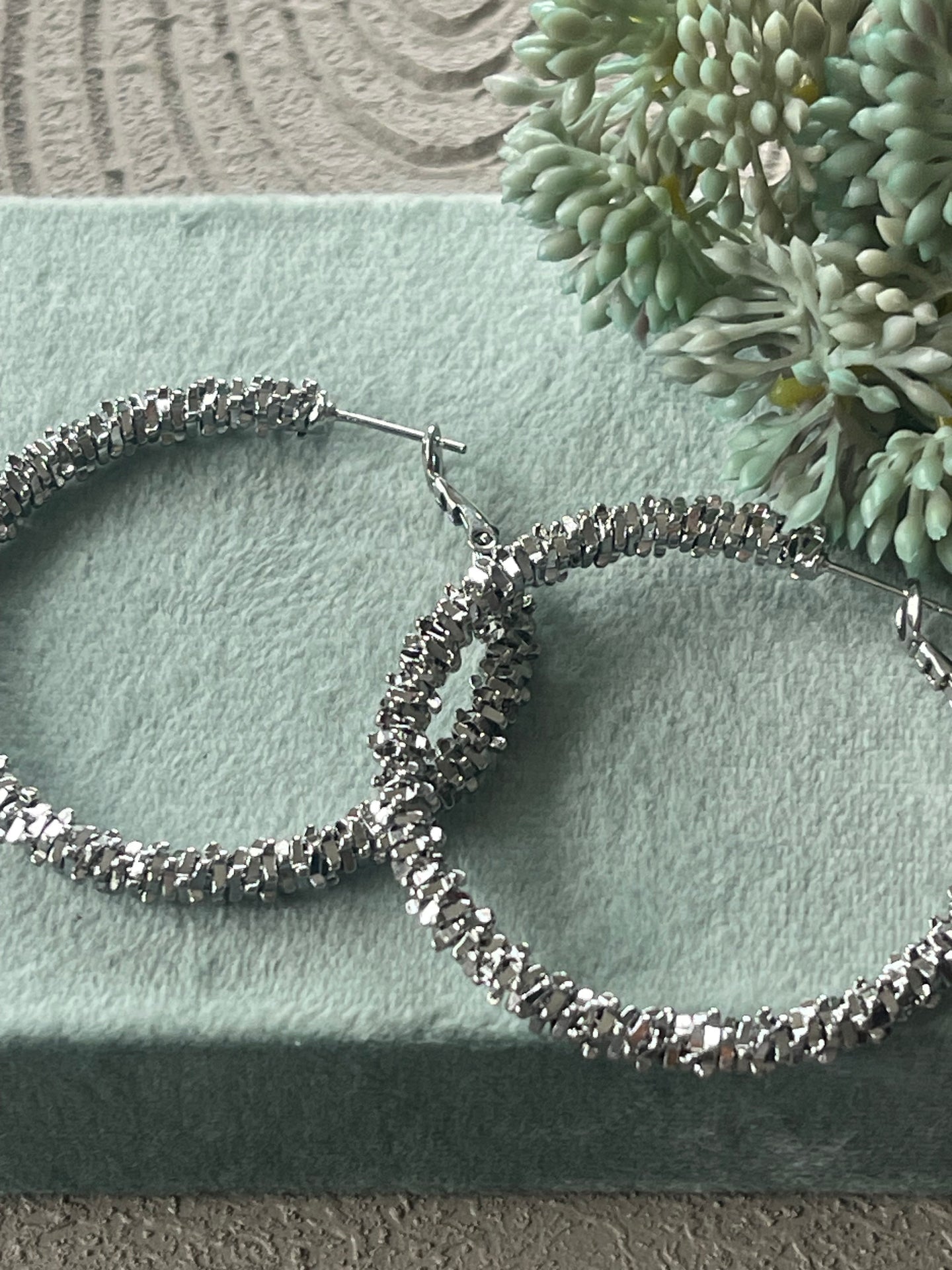 Øreringer INA Hoops Large - sølvbelagt