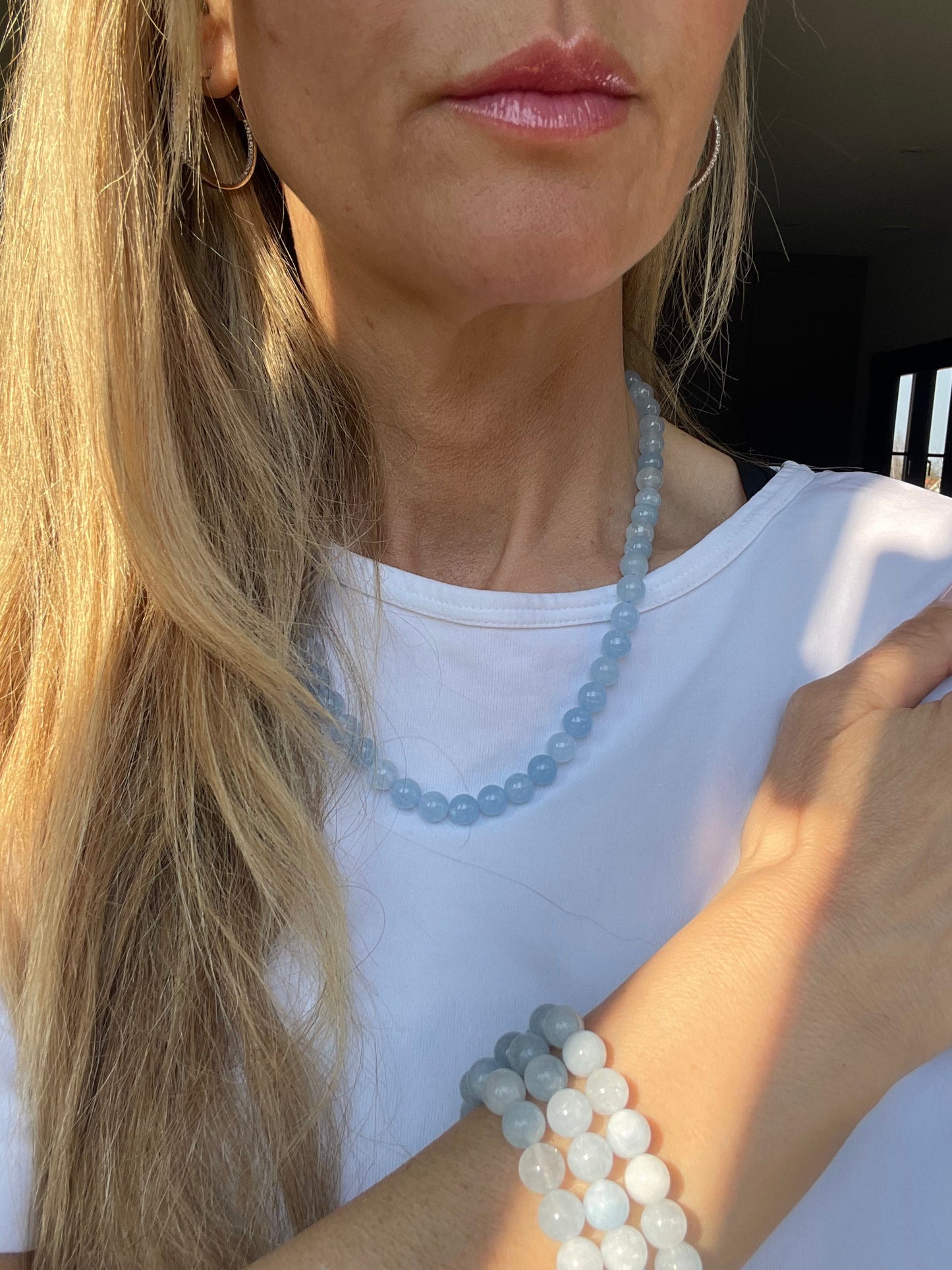 Halskjede Mary Ice blue