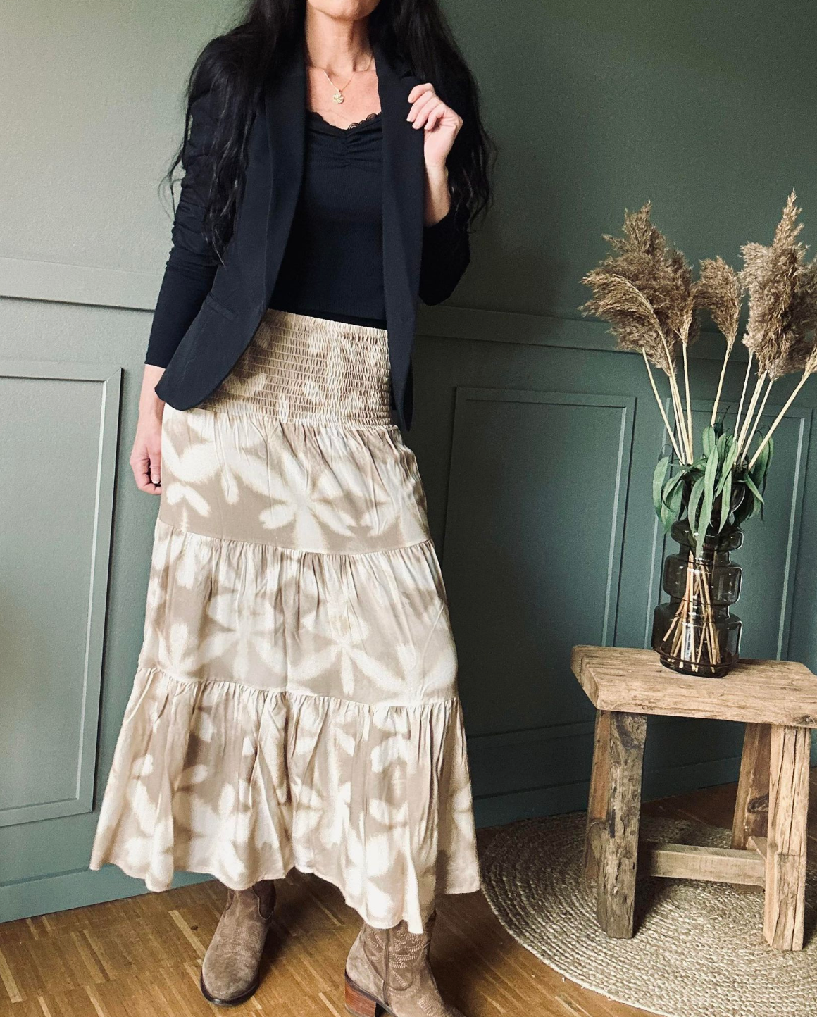 Skjørt Boho Leaf beige