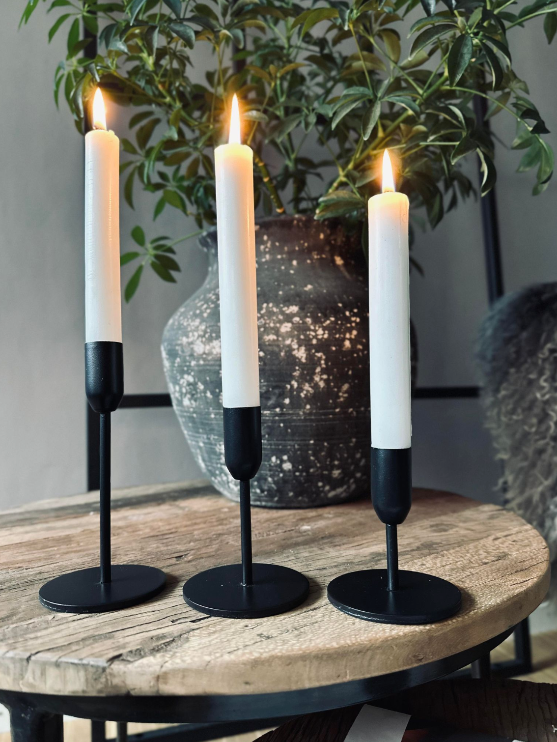 Lysestakesett 3 stk til stakelys – Black Mindy