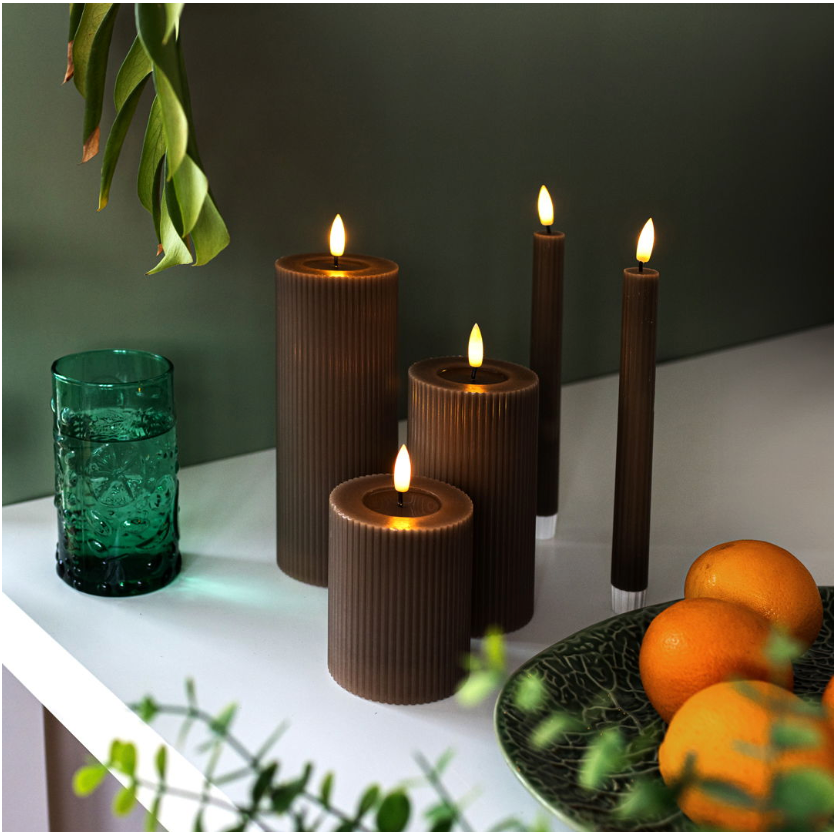 LED-lyspakke rillet - 5-pak coffee