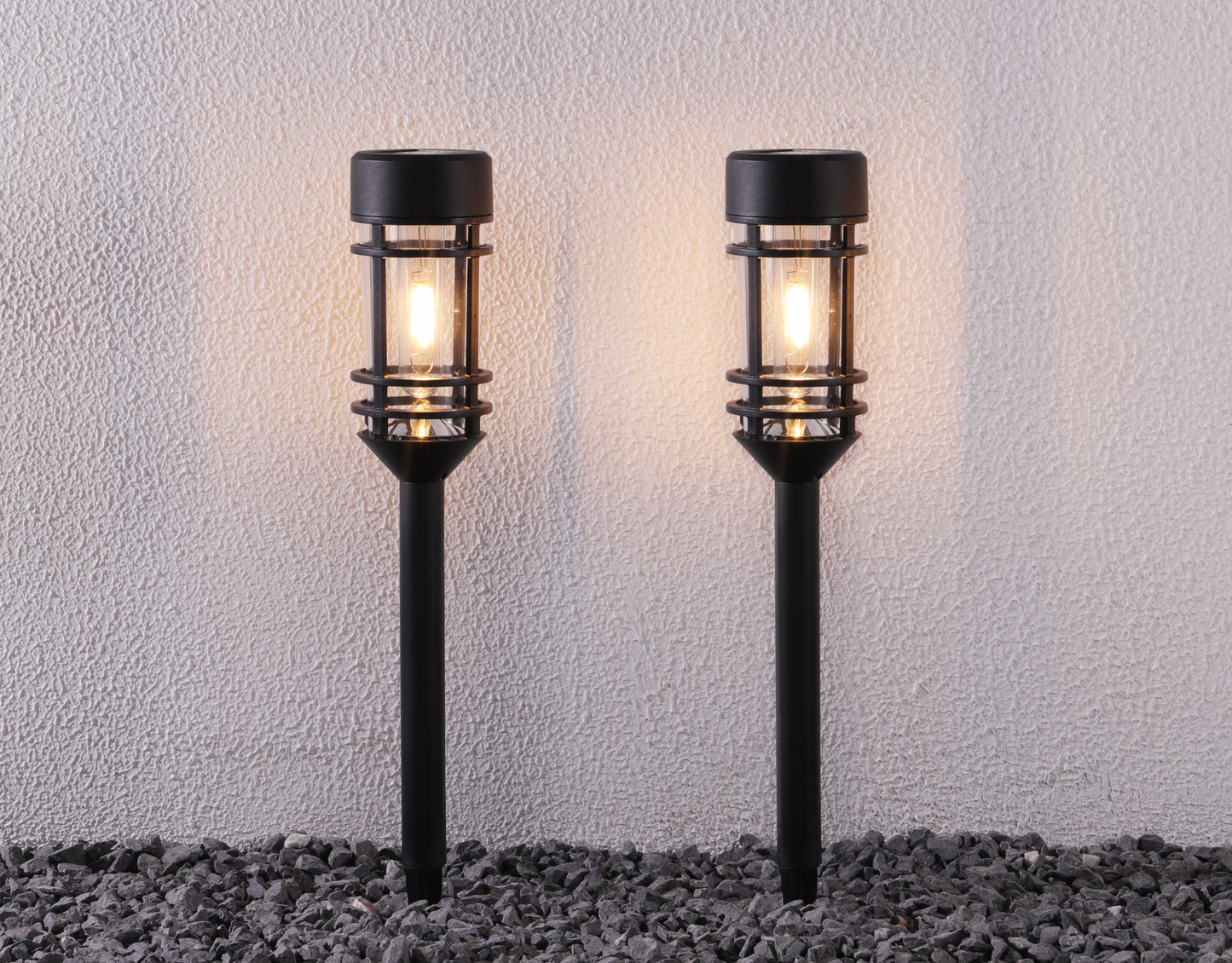 Havelampe NERO med solcelle – Sett med 2 stk.