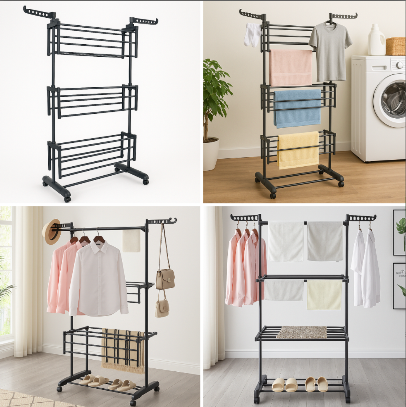 Tørkestativ med 3 Nivåer