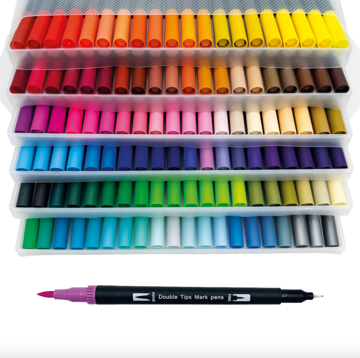 120 Dobbeltendede Vannbaserte Brushpens