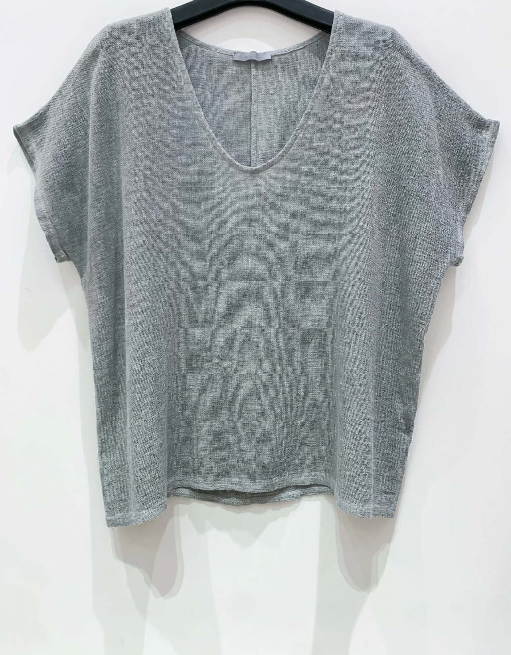 T-skjorte Cozy hørmix - Stone grey