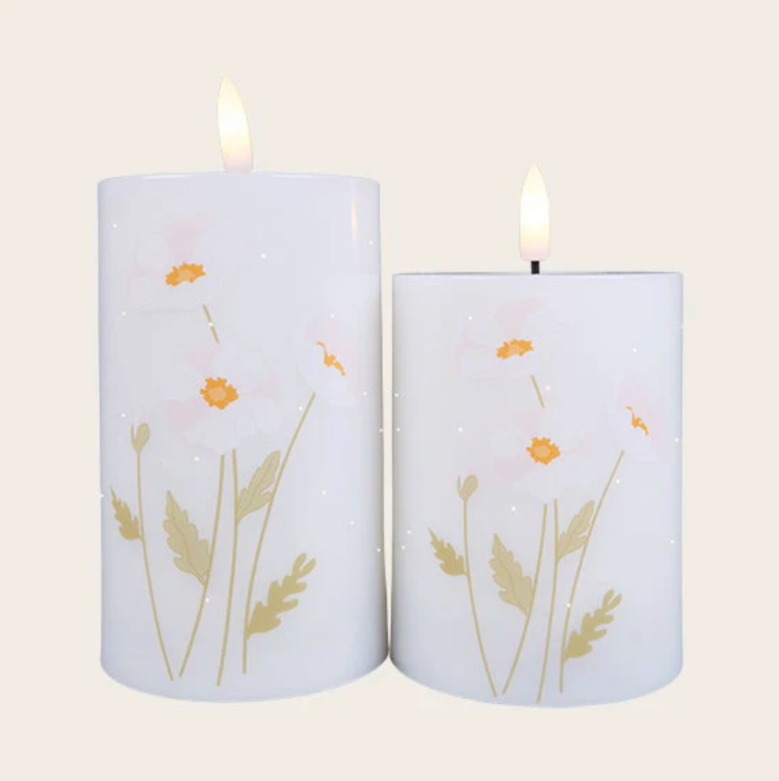LED blokklys TWINKLE Poppy Rose - Sett med 2 stk.