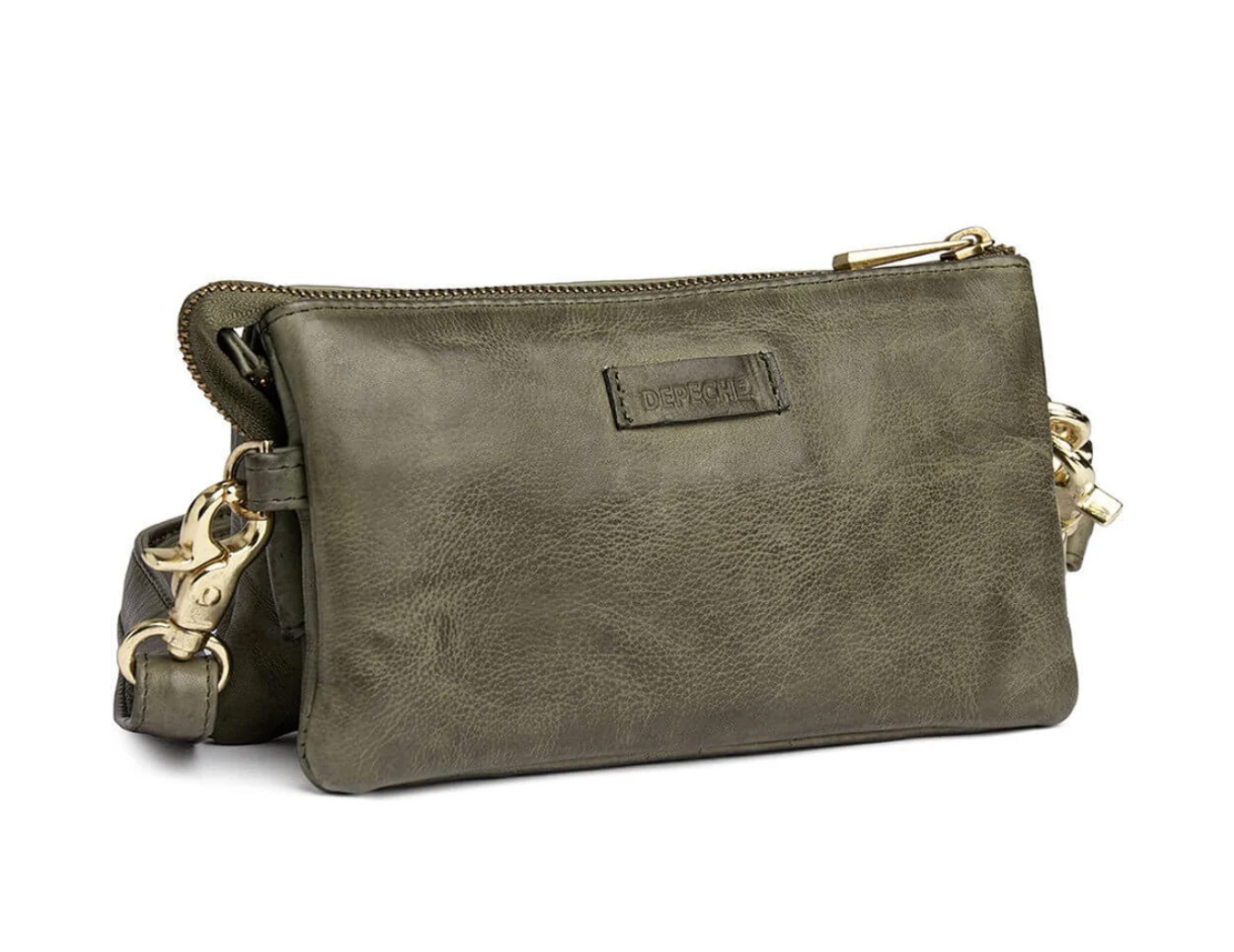 Clutch / skinnveske - Army green