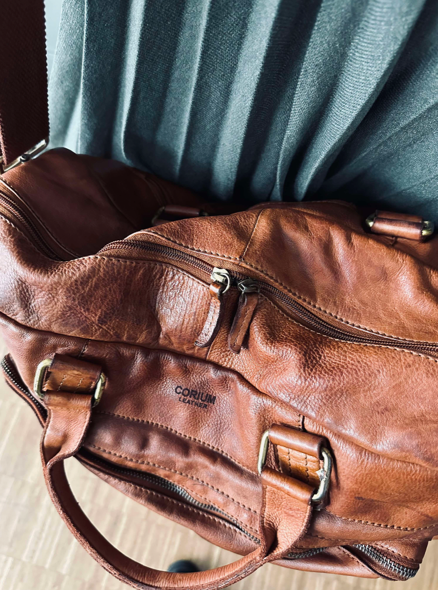 Rejsetaske, washed cognac