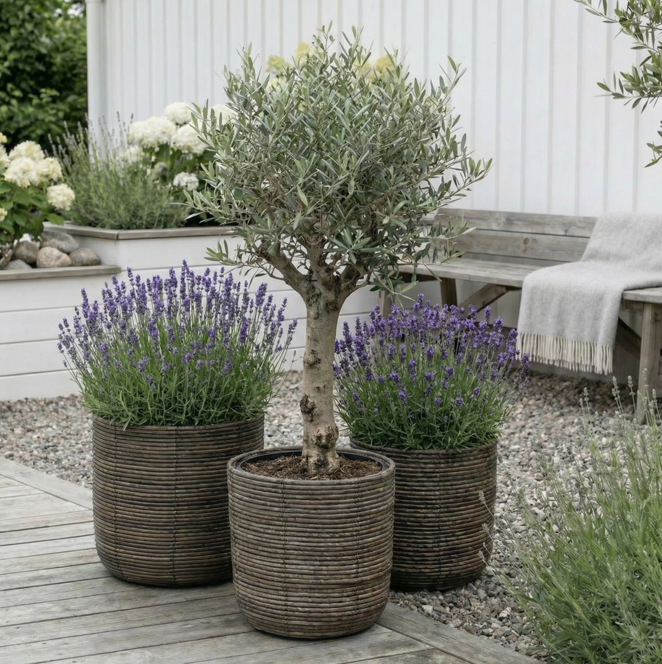 Plantekurver RATTAN DARK - flere størrelser