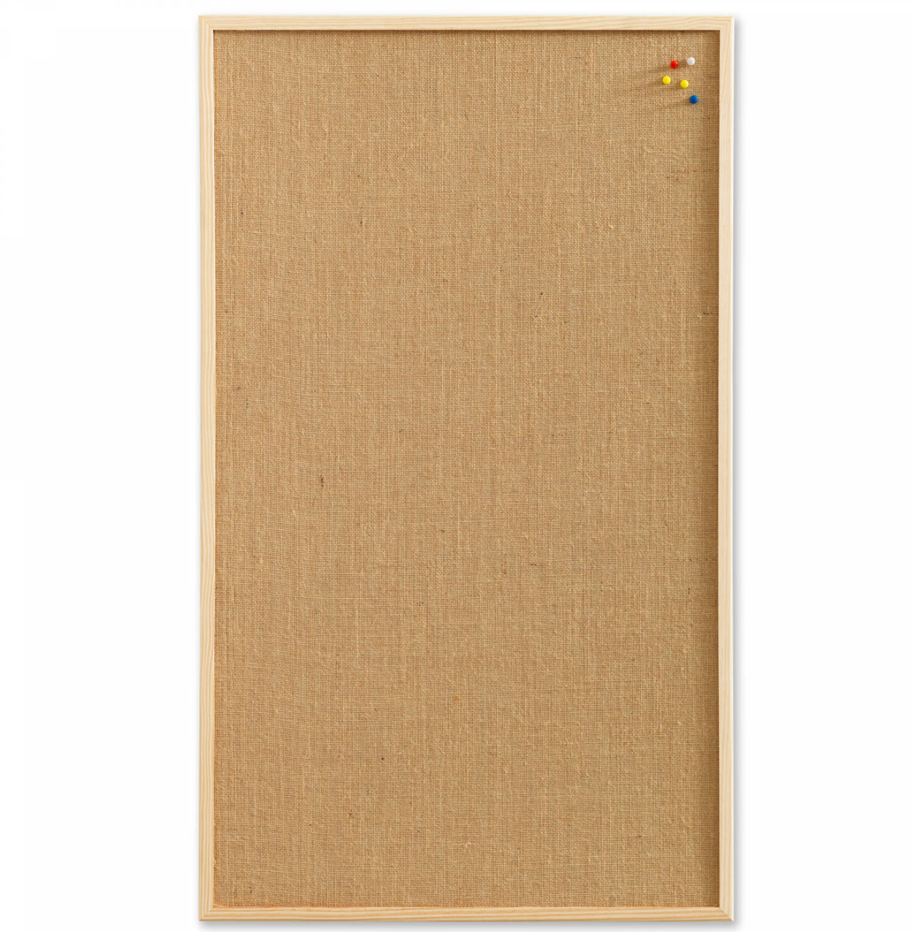 Stor Hessian oppslagstavle med treramme - 100x60 cm