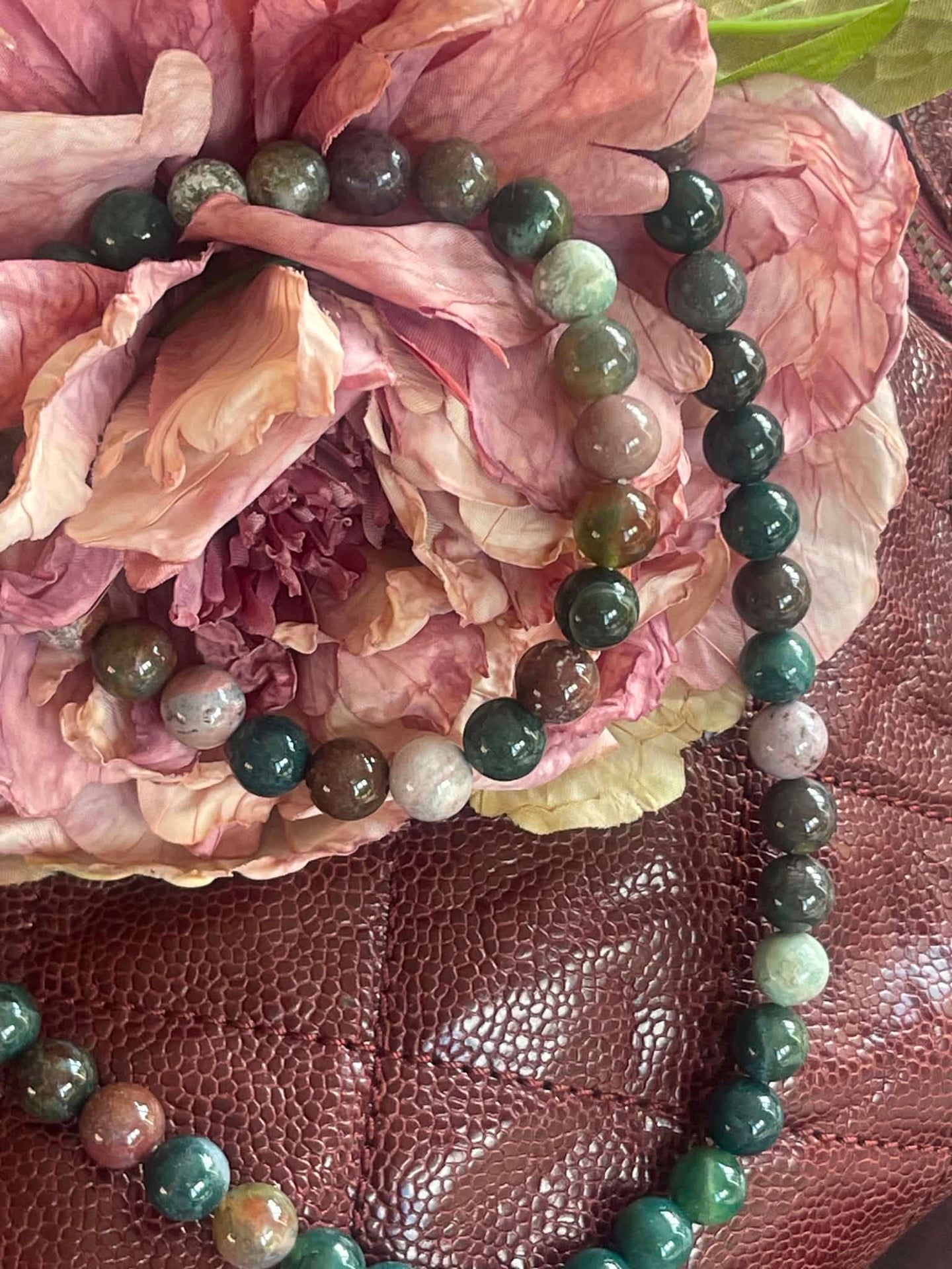 Halskjede Mary Emerald/Lavendel Mix
