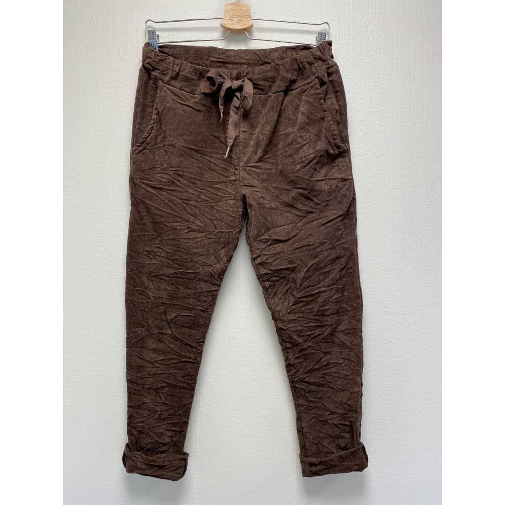 Bukser COMFY – Choko fløjl – One Size - VIAMAJA.DK