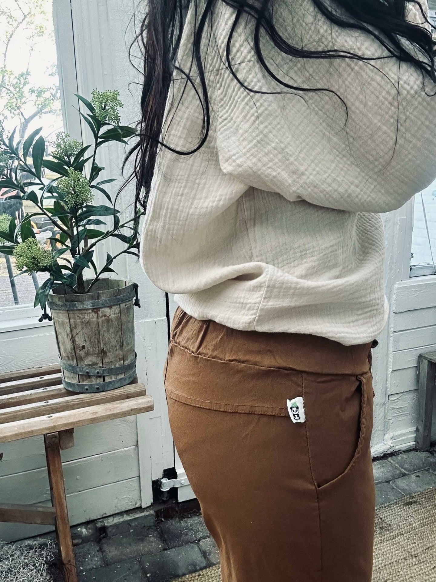 Bukser m. stretch - Camel plus onesize 40 - 48 - VIAMAJA.DK