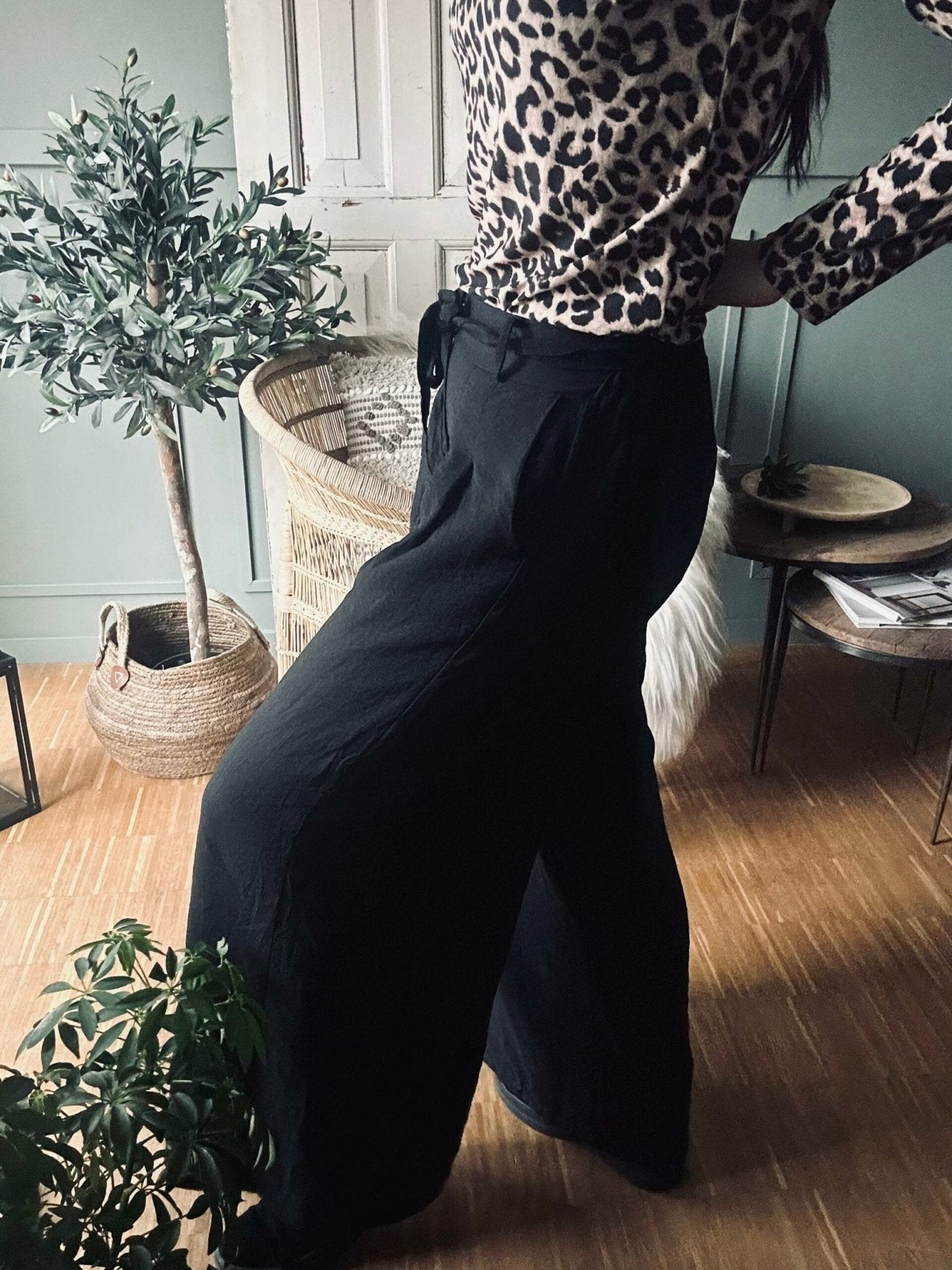 Bukser med høj talje - Sort - VIAMAJA.DK