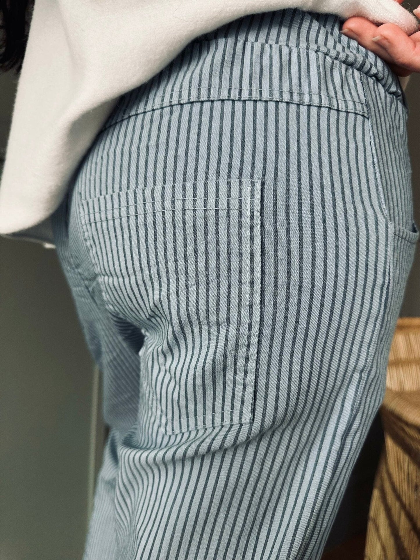 Bukser soft jeans med strib - VIAMAJA.DK