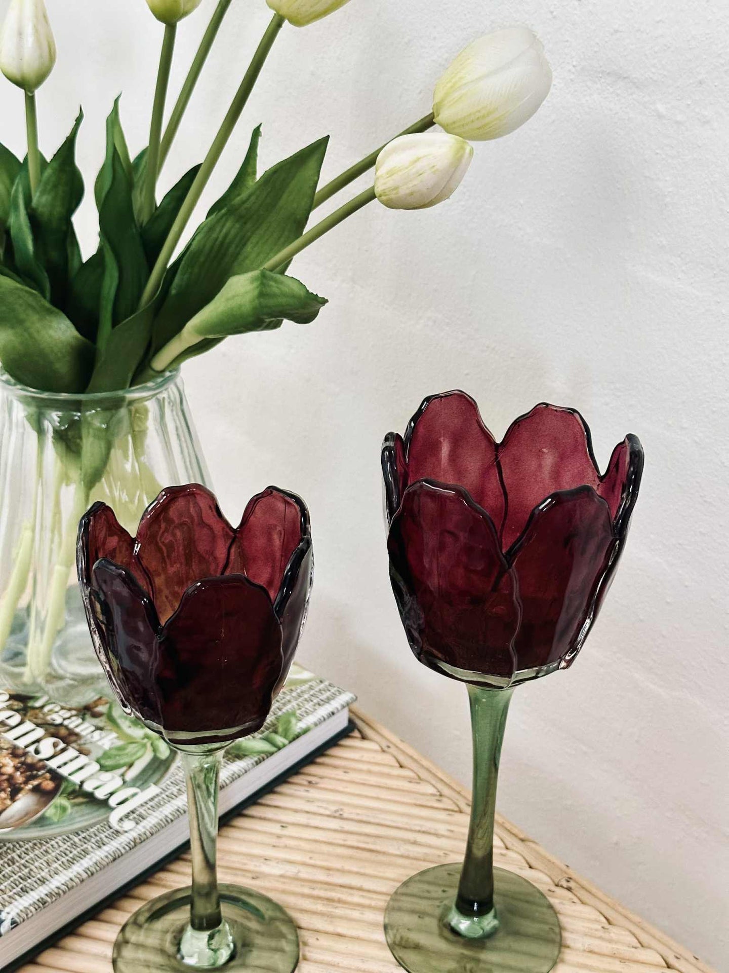 Lysestake flower - Vinrød / grønn