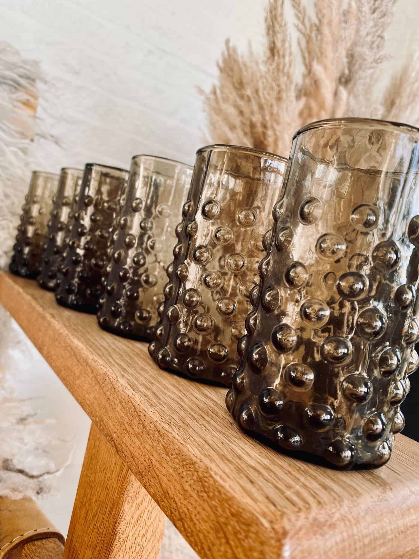 Drikkeglas, Brune dots , Genanvendt Glas - VIAMAJA.DK