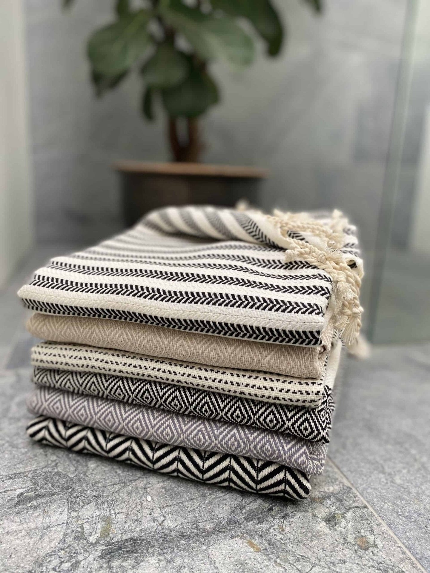 Hamam håndklæde – Diamond grå – 50x100 - VIAMAJA.DK