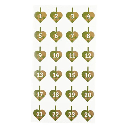 Klistermærker til pakkekalender – Guld 1-24 - VIAMAJA.DK