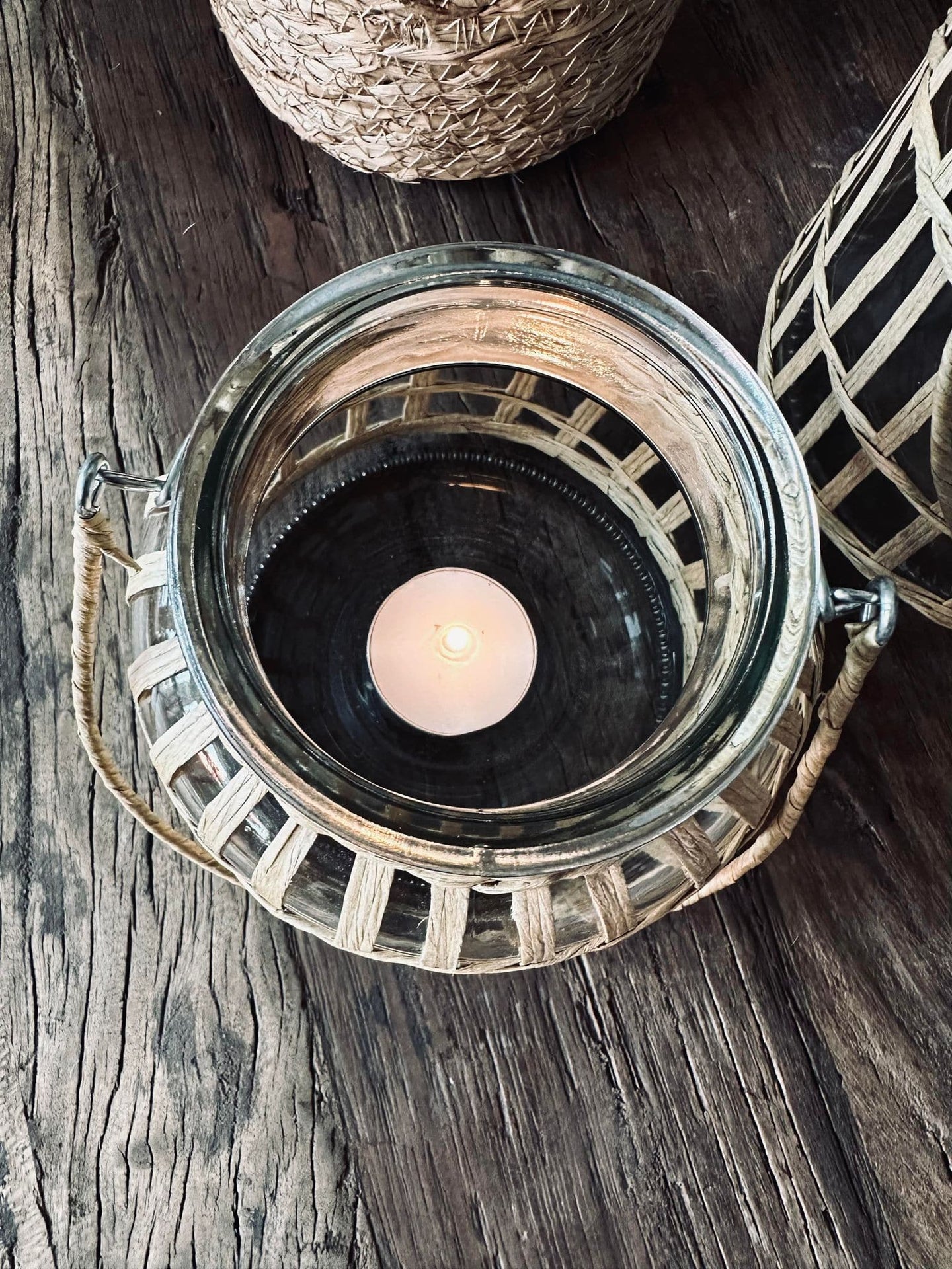 Lanterne lysestage i glas – Stor - VIAMAJA.DK