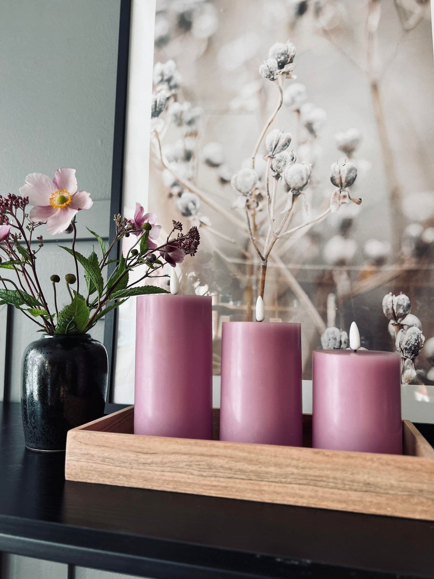 LED Bloklys / VIOLET 3 stk – Inkl. fjernbetjening - VIAMAJA.DK
