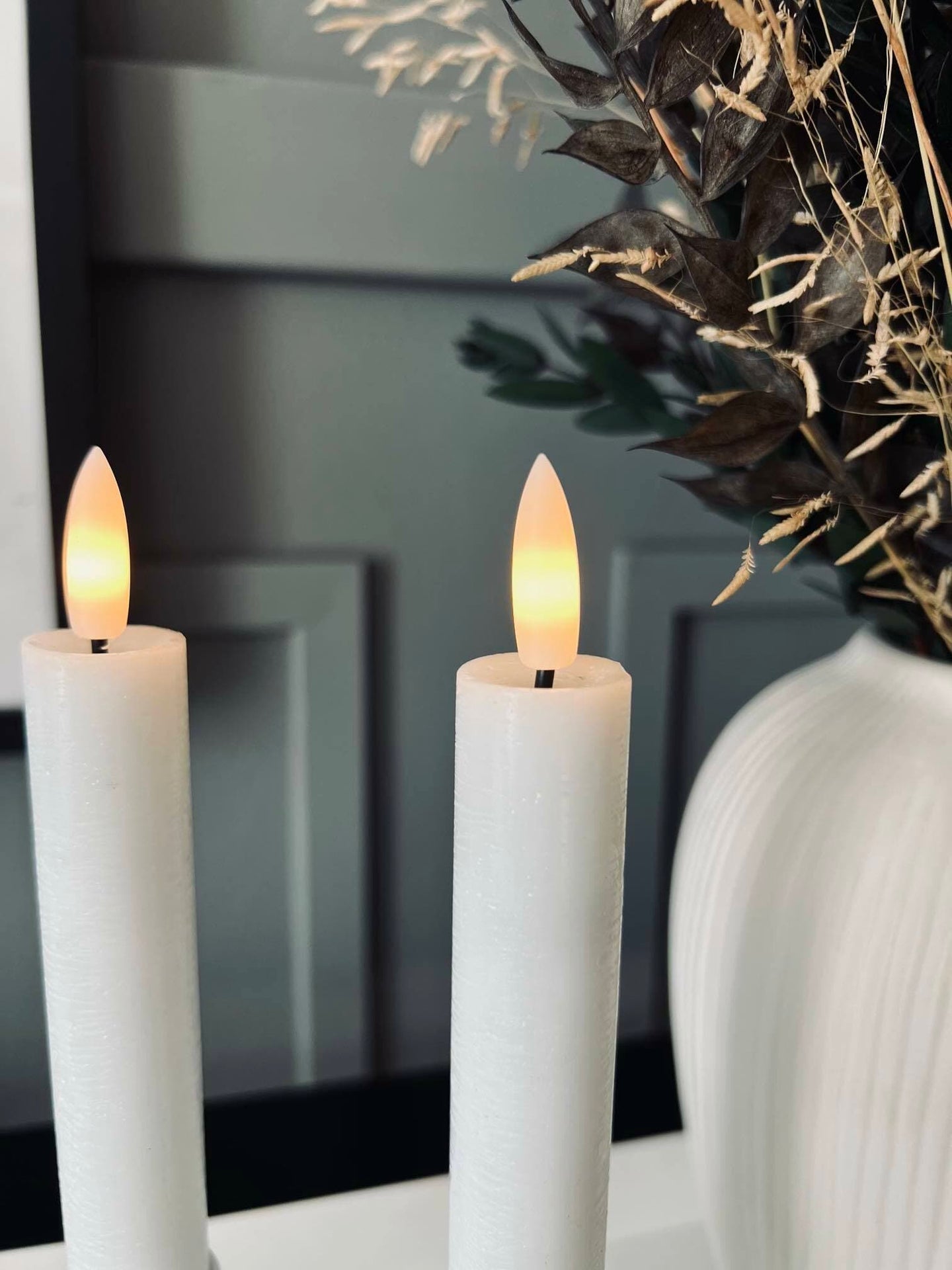 LED Kronelys 2 stk - 15 cm med timerfunktion - VIAMAJA.DK