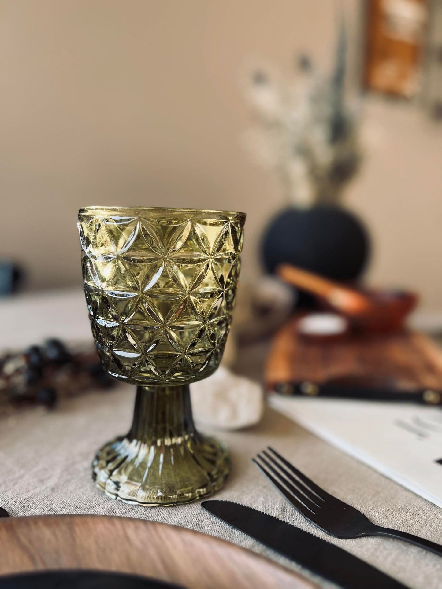 Lysestage Pokal - Grøn glas - VIAMAJA.DK