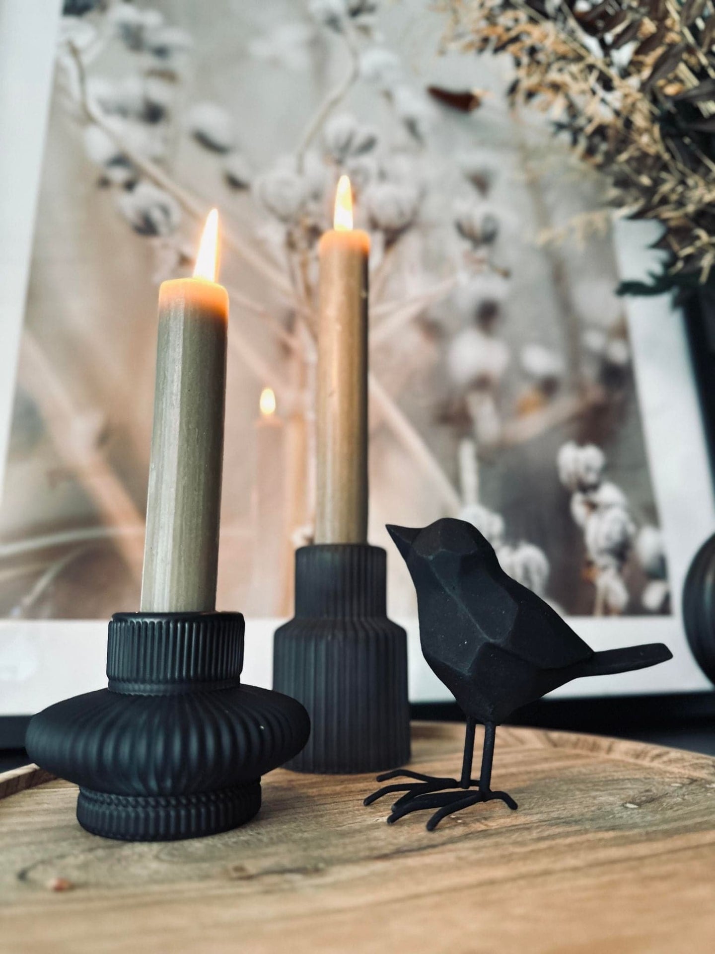 Lysestage vendbar glas - Black Mix - VIAMAJA.DK