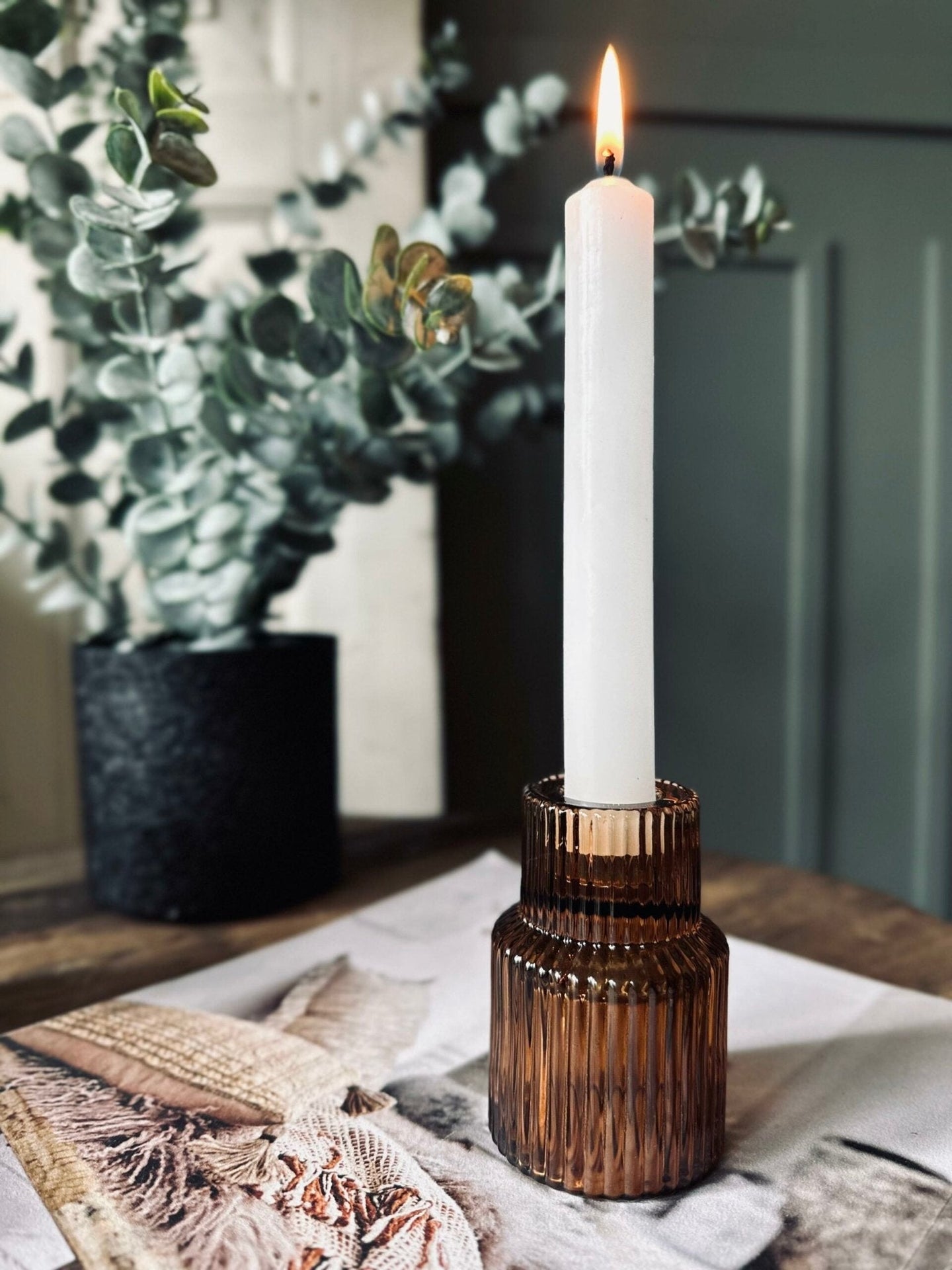 Lysestage vendbar glas - Brown - VIAMAJA.DK