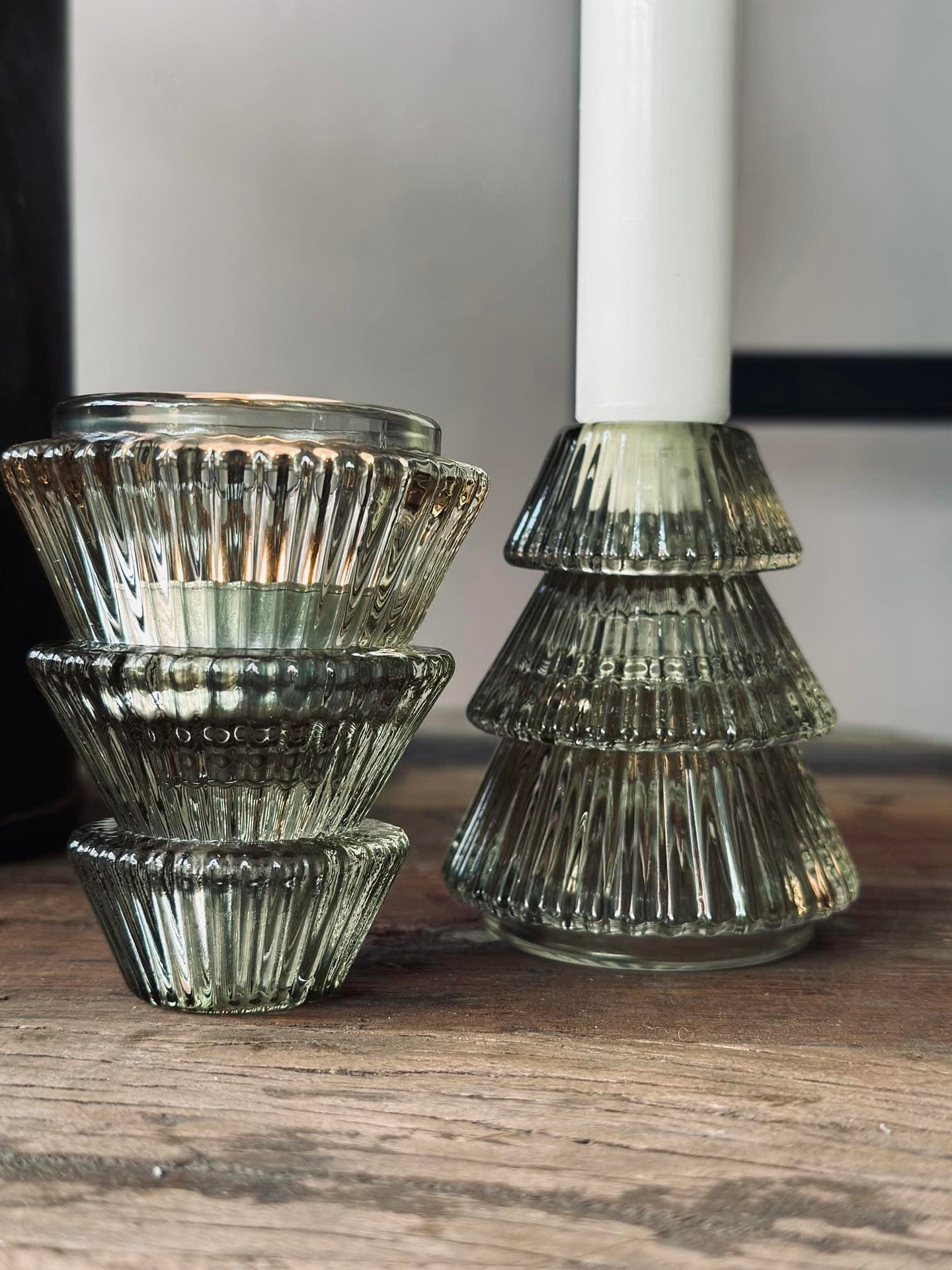 Lysestage vendbar Juletræ i glas - VIAMAJA.DK